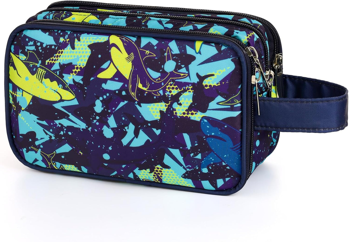 Kids Toiletry Bag - Waterproof Mermaid Scales Travel Cosmetic Bag for Girls | Hanging Wash Bag