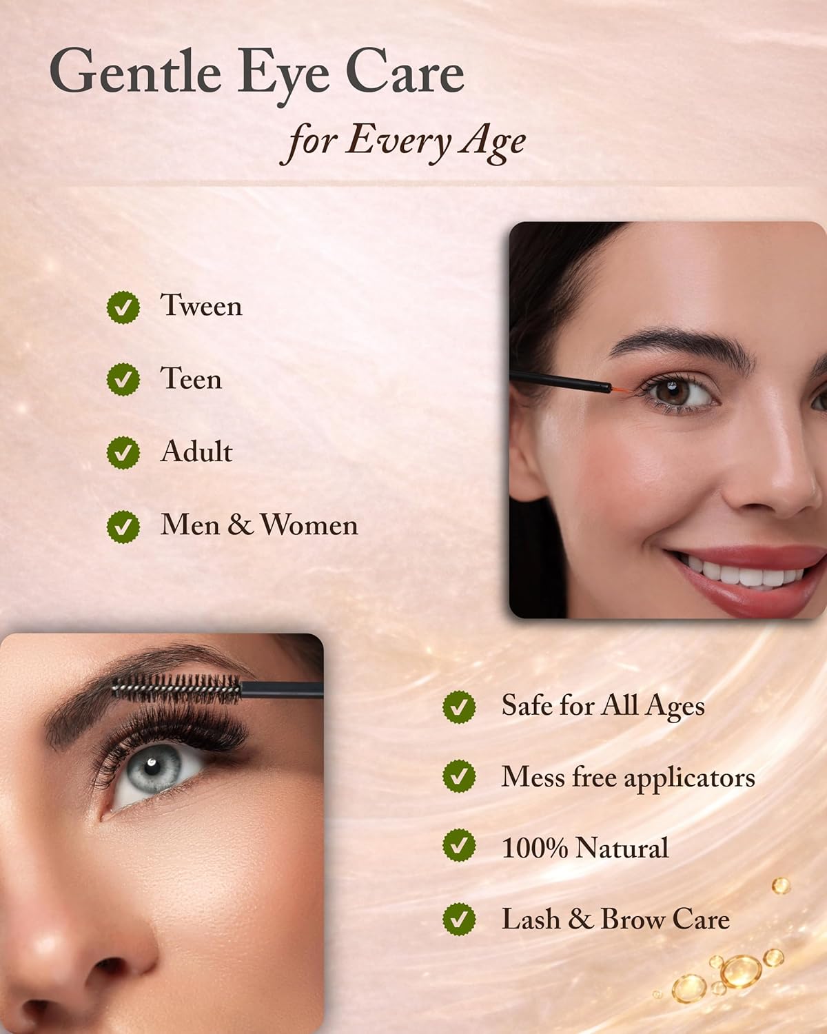 Organic Castor Oil for Eyelash & Brow Growth - 10ml Twin Pack | Cold Pressed, Hexane Free, Glass Bottles with Applicators