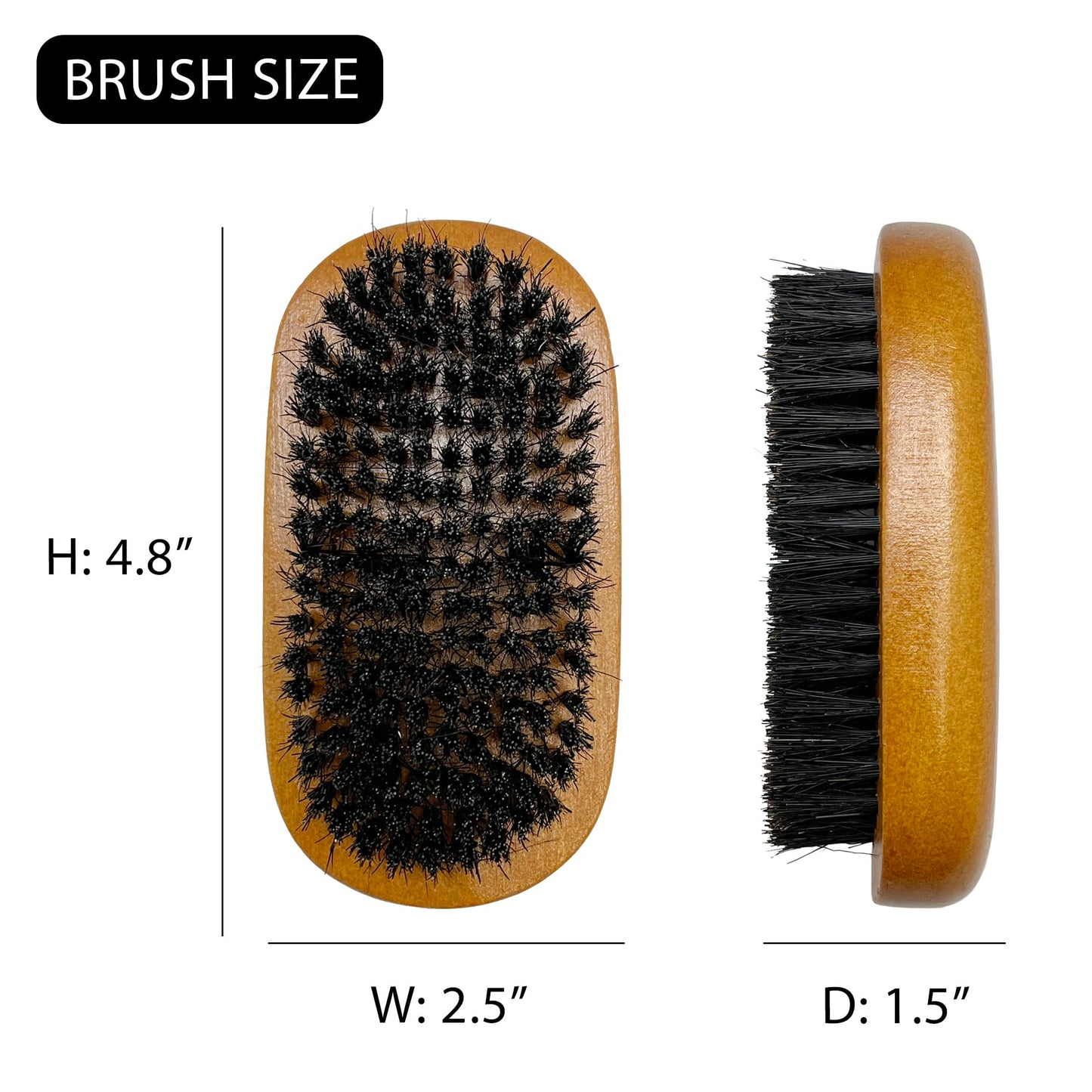 Titan Palm Brush for Hair - Boar Bristles for 360 Waves, Pocket Size, Curly Hair Brush, Slick Back Hair Brush, Wave Styling Tool, 1PC