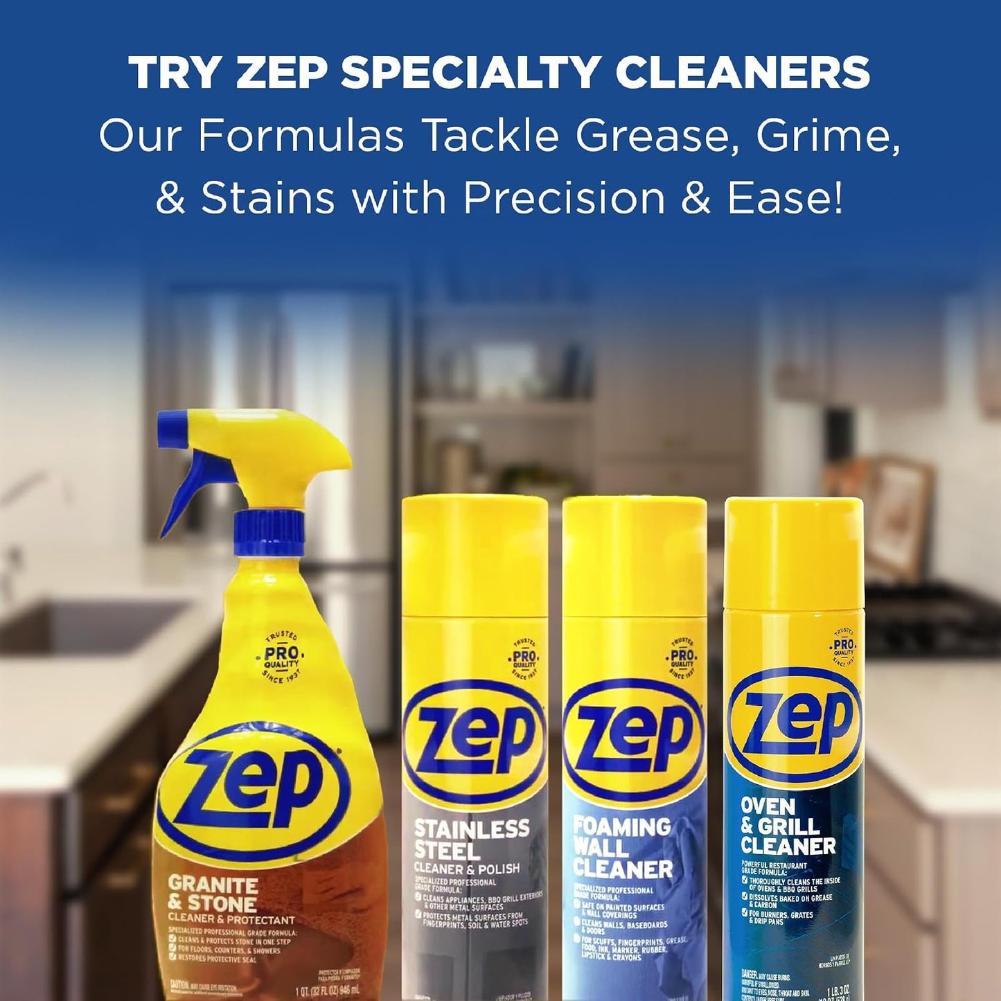 Zep Stainless Steel Cleaner - 14 oz Polish for Metal Surfaces | Protects Against Fingerprints & Water Spots