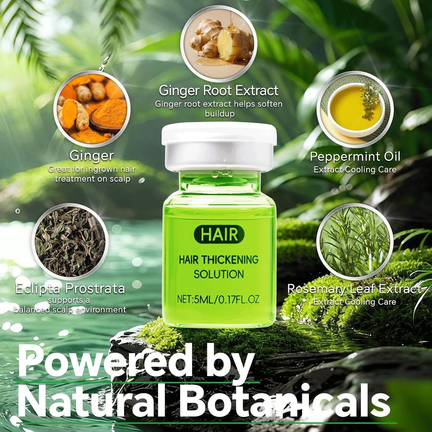 Hair Growth System - Advanced Treatment for Men & Women | Ginseng, Peppermint & Ginger for Thicker, Healthier Hair