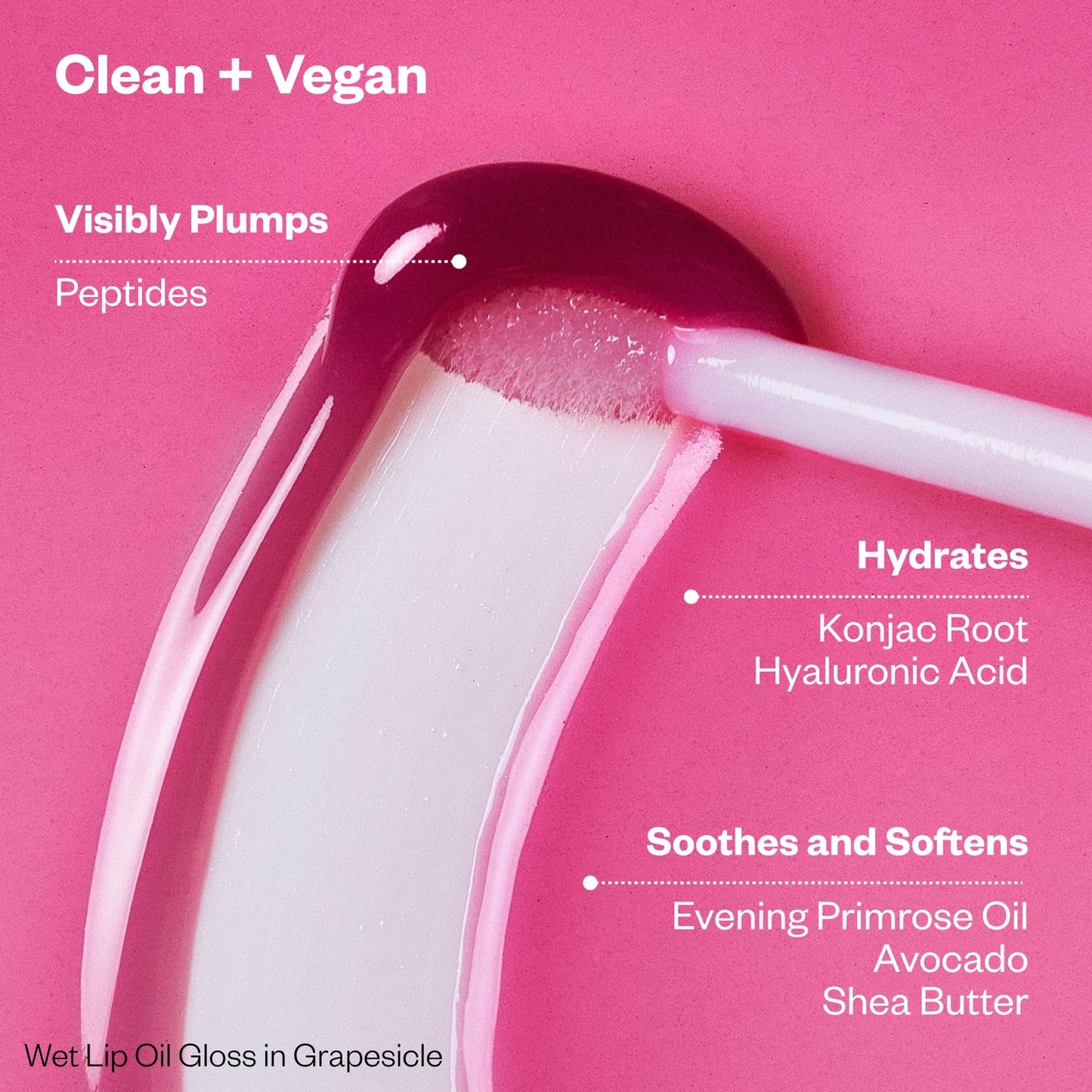 Kosas Wet Lip Oil Gloss – Plumping Peptide Lip Treatment Gloss in Sheer Rich Brown, Hydrating with Hyaluronic Acid, Peptides & Plant Oils, Non-Sticky, Vegan, Clean Beauty Lip Gloss (Cola) 0.15 oz