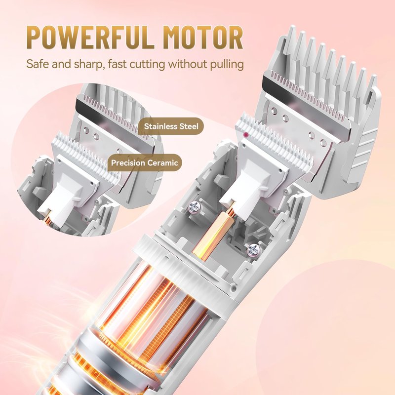 DERMAWAVE 5-in-1 Electric Bikini Trimmer for Women Pubic Hair, Waterproof Electric Razor Foil Shaver Hair Trimmer Epilator for Face, Nose, Ear, Bikini Line Area, Body, Leg, USB-C Rechargeable, White