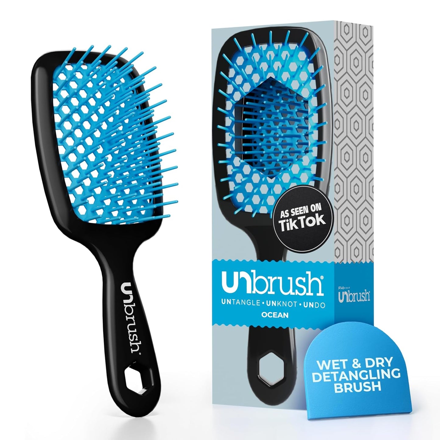FHI Heat Detangling Brush - Pain-Free Brushing for Wet & Dry Hair | Durable DuoFlex Bristles, Lightweight, Cherry Blossom