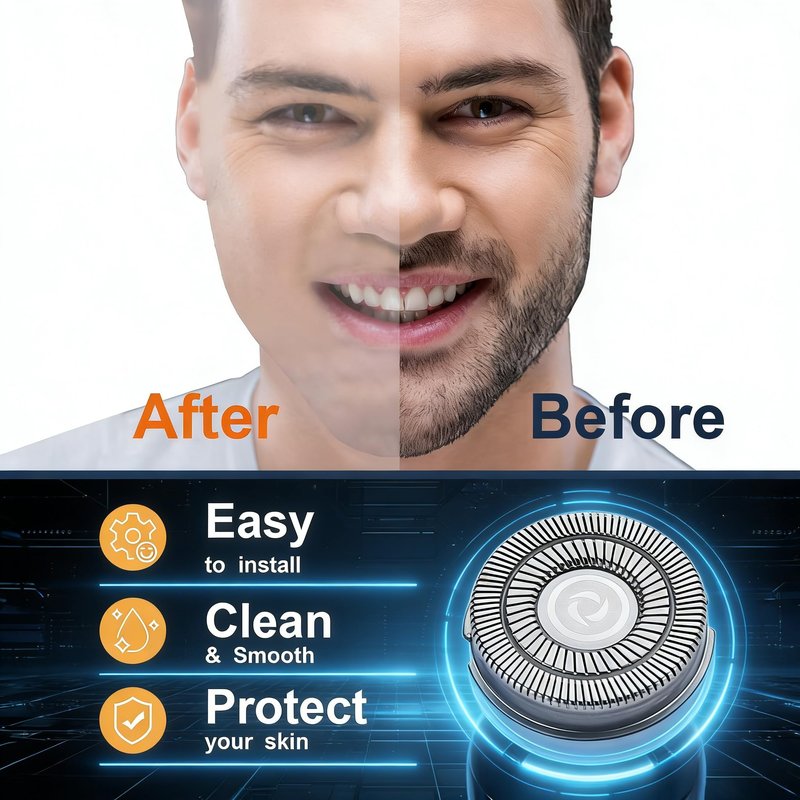 4Pcs Shaver Replacement Blades, Compatible with Skull Pitbull Shaver Gold/Silver/Platinum PRO, Super Close Shaving Heads.