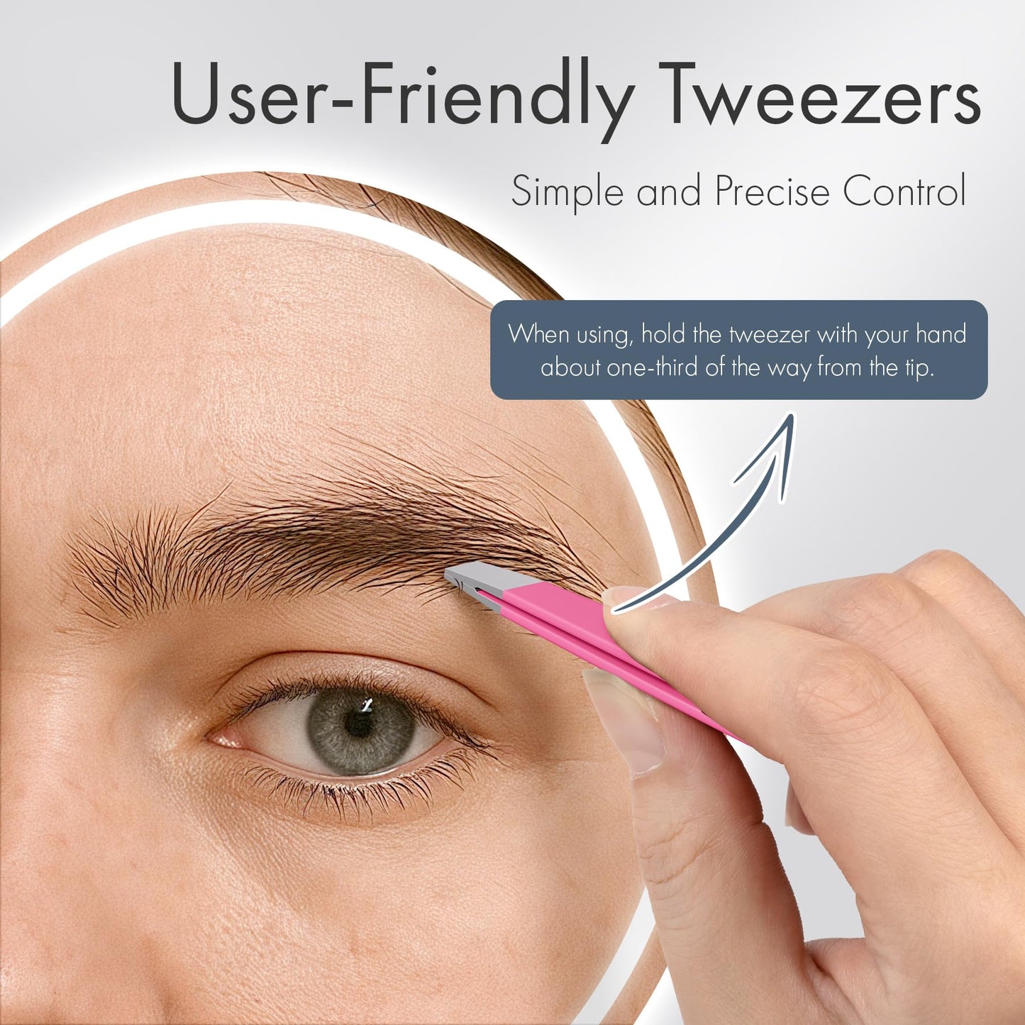 EZ2LIVE Tweezers for Women Facial Hair, Slant & Pointed Tweezers for Eyebrows, Ingrown Hair, Splinter Removal, 2 Pack Tweezer Set, Professional Stainless Steel Eyebrow Tweezers for Men and Women, Pink