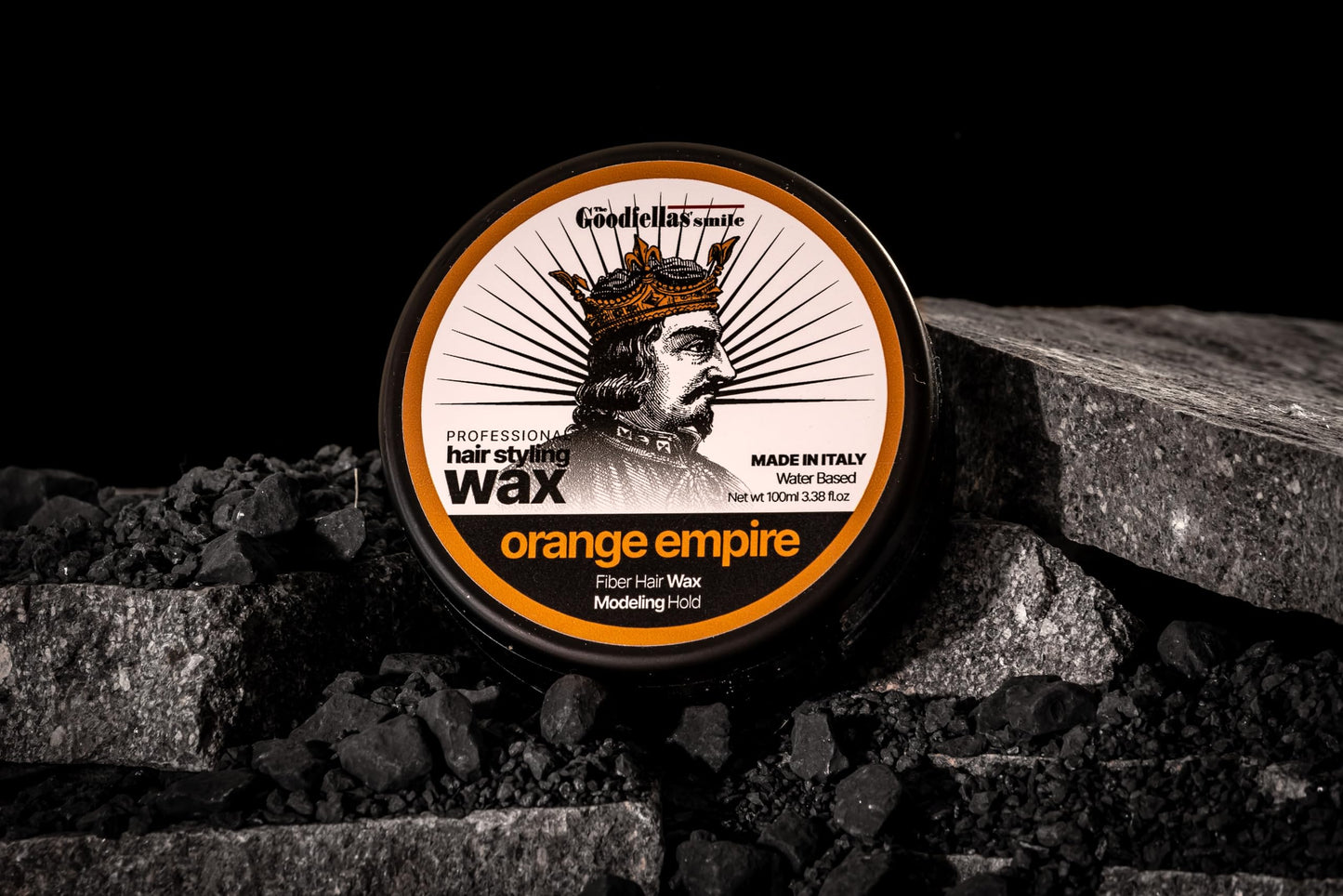 The Goodfellas' smile Hair Wax Fiber/Pomade, Strong Hold Formula, 100ml, Made in Italy (Orange Empire/Orange & Citrus)