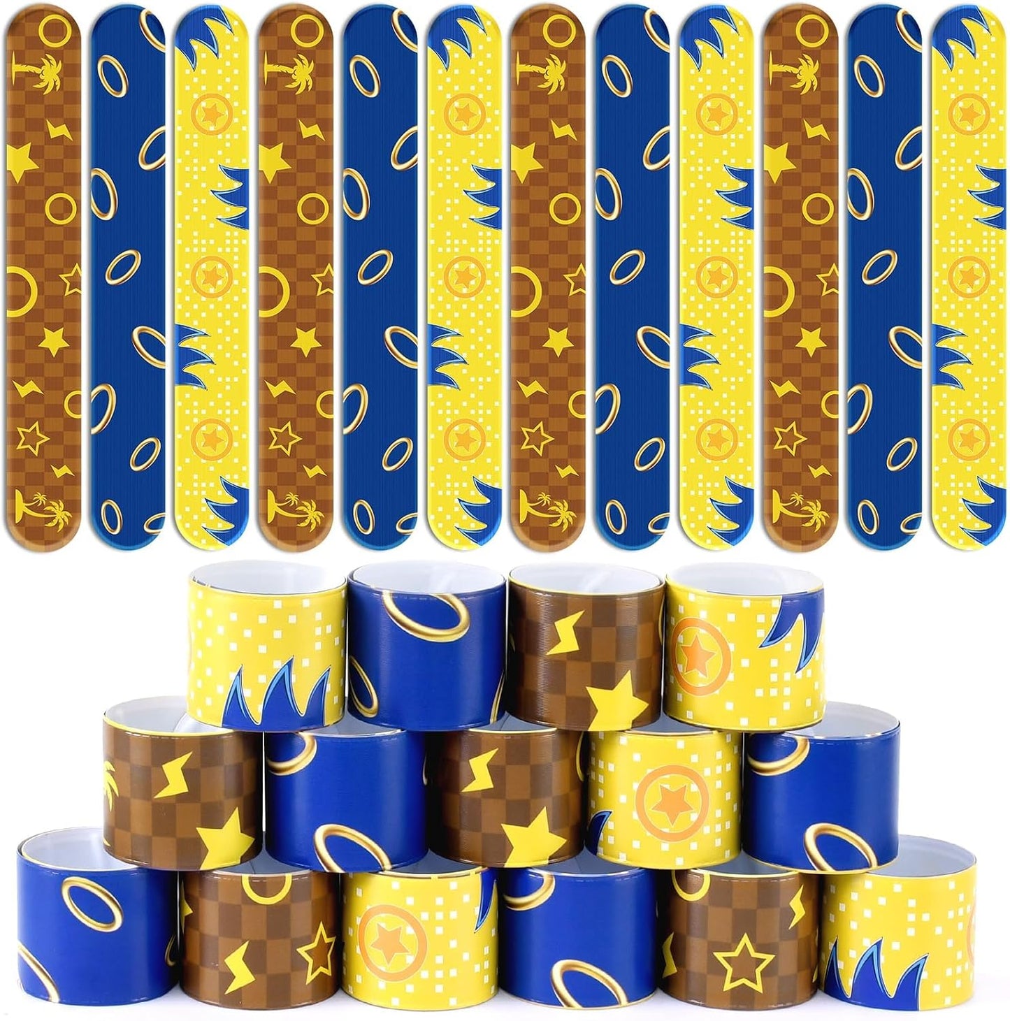 Cartoon Animation Slap Wristbands - 24 Pack Party Favors | Fun Goodie Bag Fillers for Birthday & Theme Parties