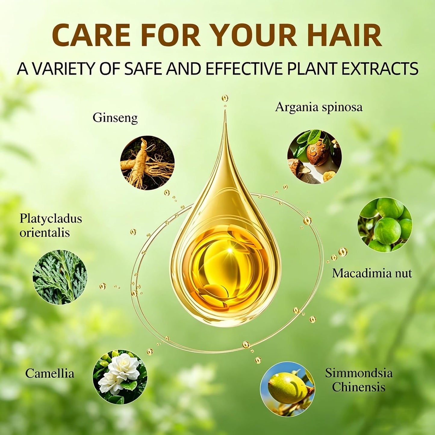 Hair Dye Shampoo for Gray Hair - 3-in-1 Color Treatment with Herbal Extracts | 500ml Dark Brown