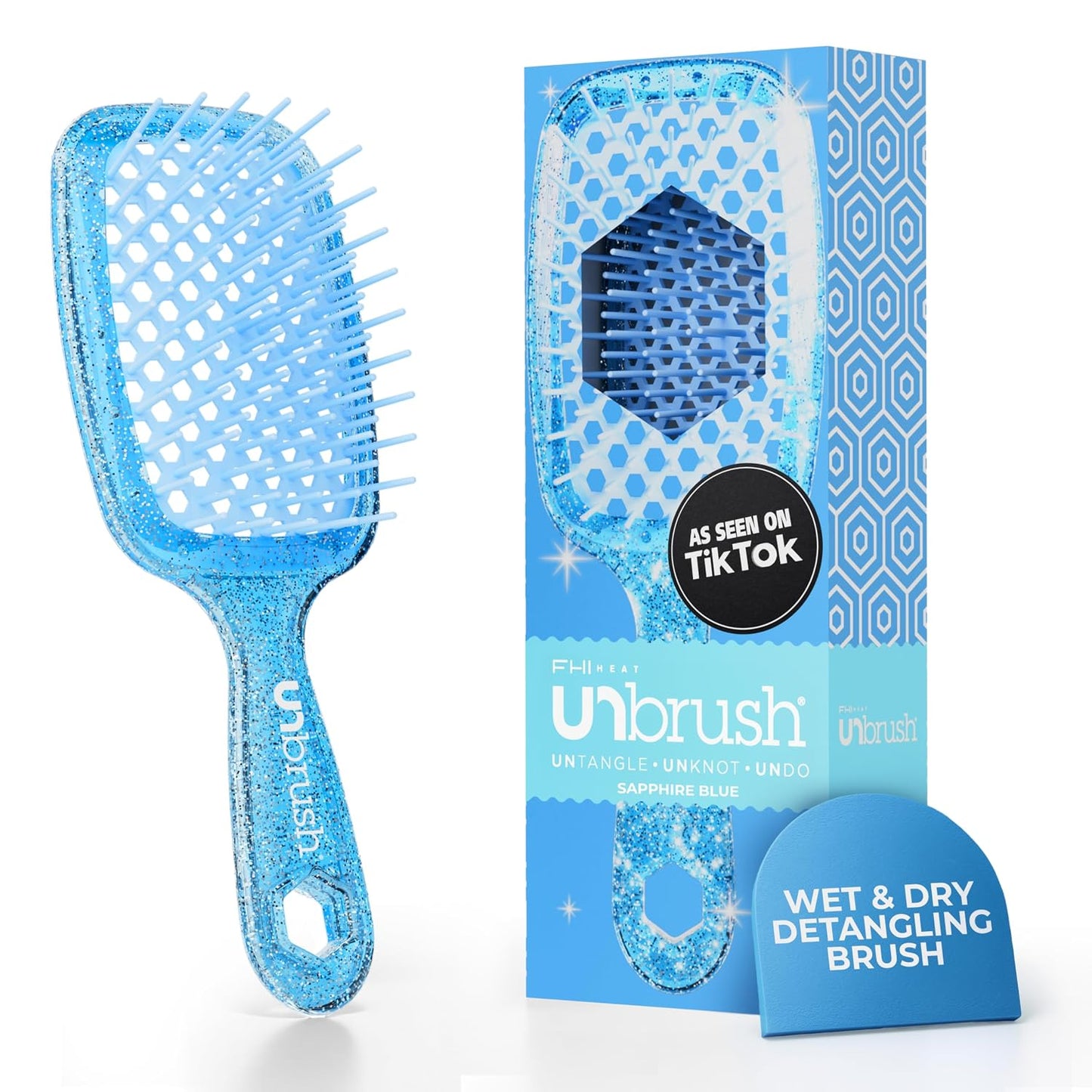 FHI Heat Detangling Brush - Pain-Free Brushing for Wet & Dry Hair | Durable DuoFlex Bristles, Lightweight, Cherry Blossom