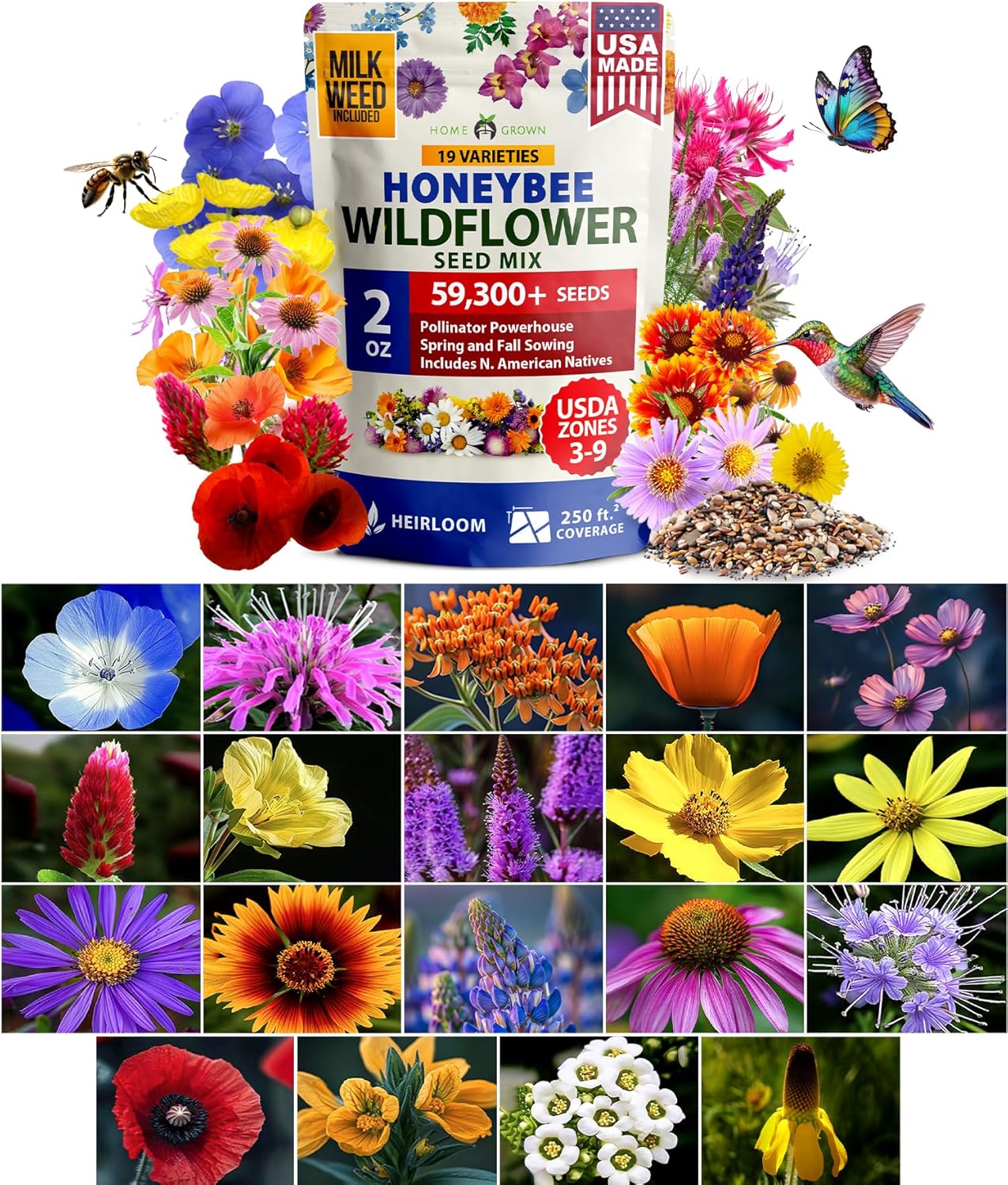 Zinnia Dahlia Seeds Pack - Non-GMO 524 Flower Seeds for Vibrant Pollinator Gardens | Easy-to-Grow Outdoor Blooms