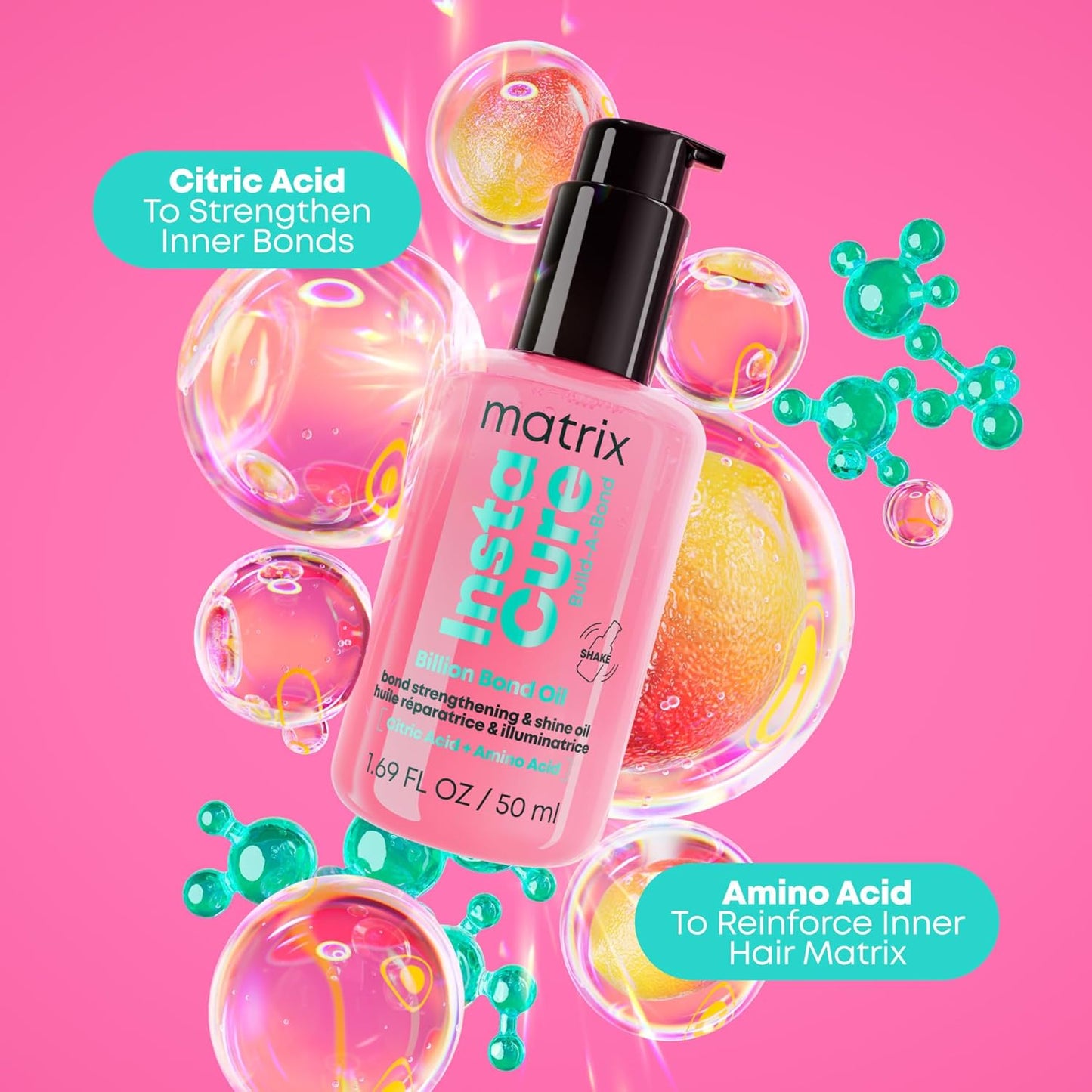 Matrix Instacure Build-A-Bond Oil - Professional Hair Repair for Damaged Hair | 3.4 oz