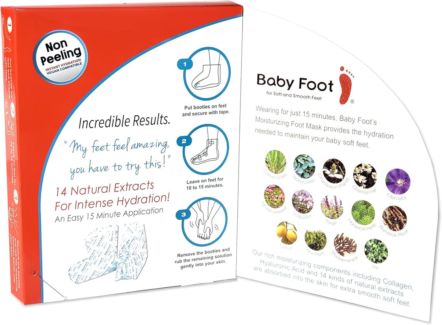 Hydrating Baby Foot Mask for Dry Cracked Feet - Moisturizing Treatment with Collagen & Hyaluronic Acid | 15-Minute Spa Care