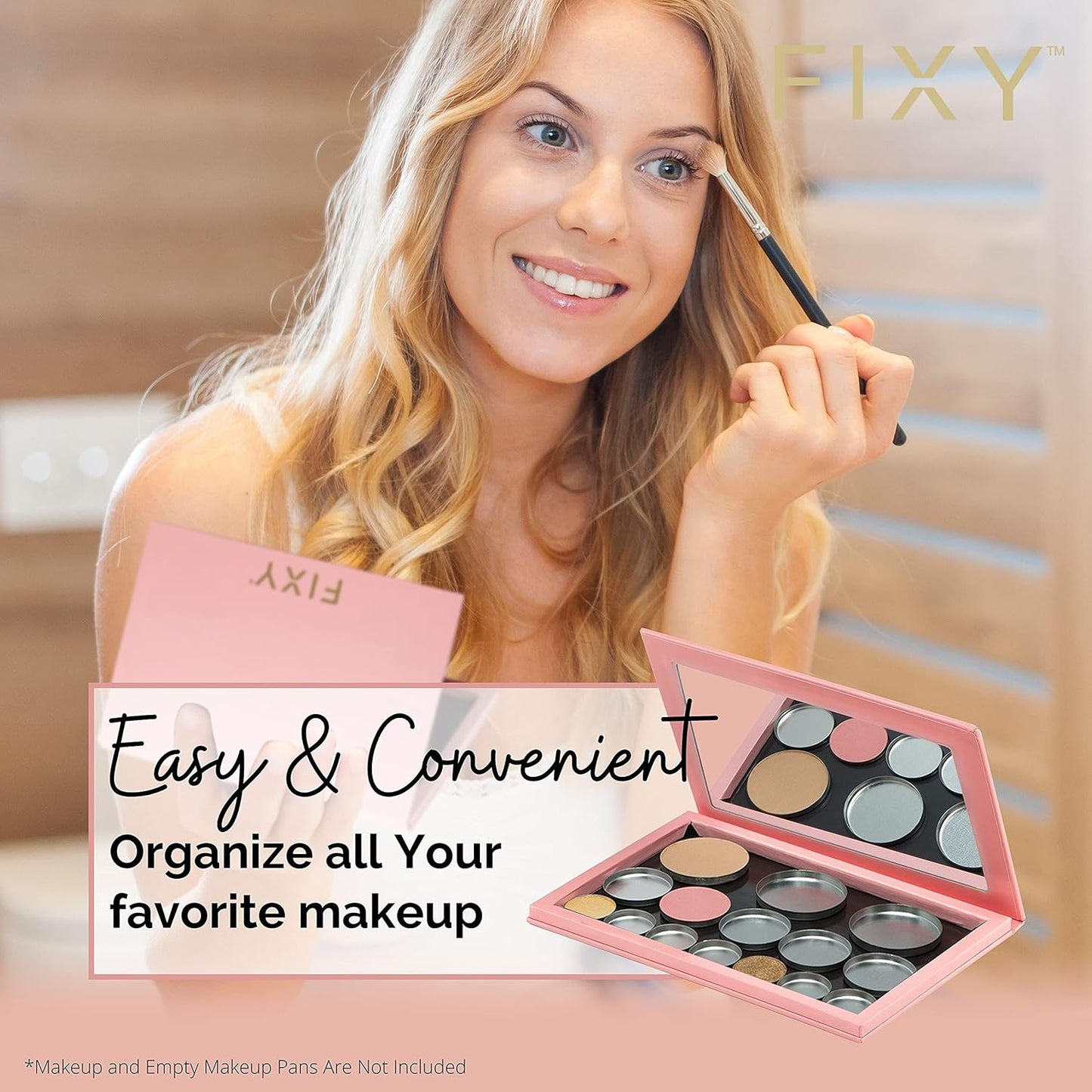 Large Magnetic Makeup Palette with Mirror - Organize & Customize Your Makeup | 5.75” x 8.25”