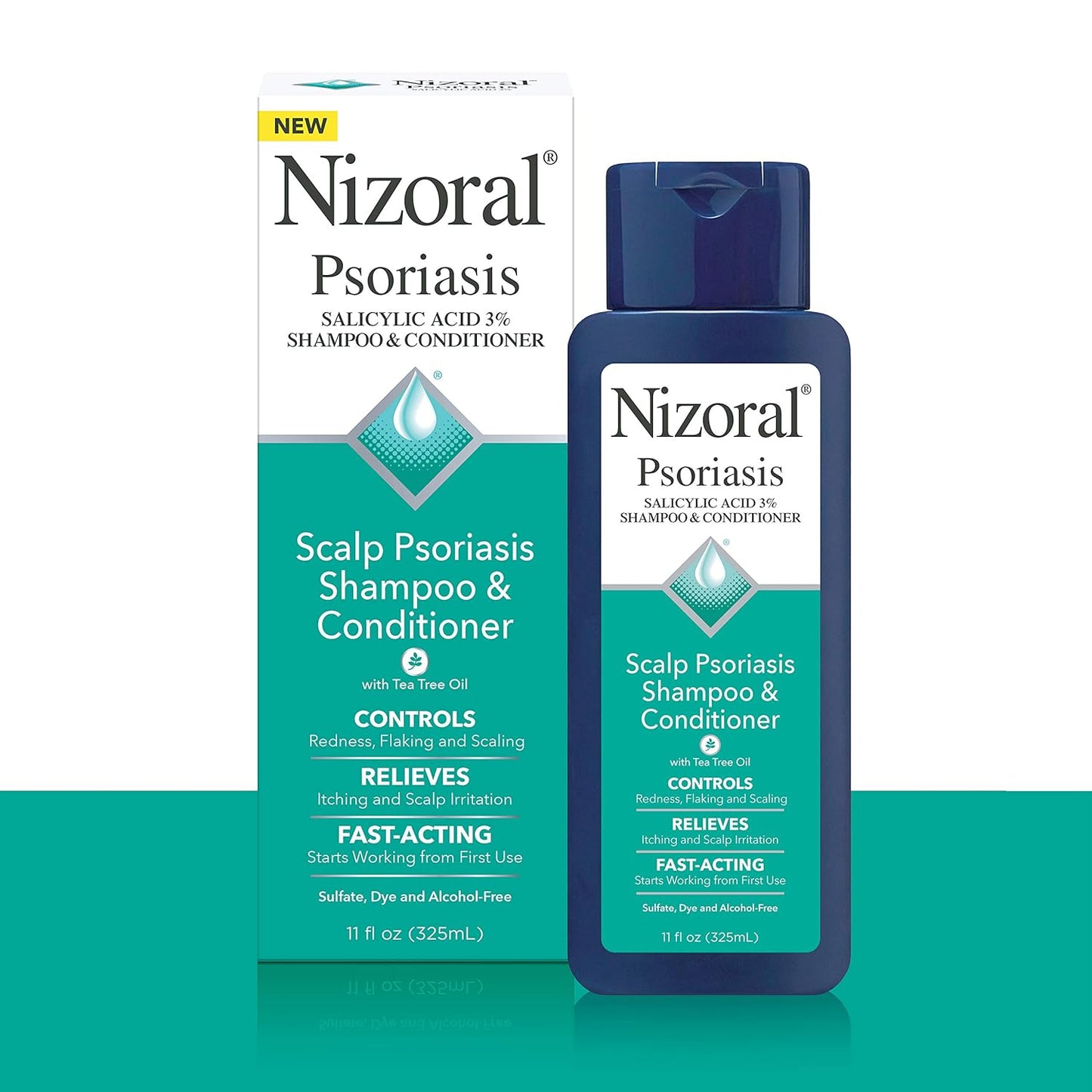 Nizoral Psoriasis Shampoo & Conditioner - Gentle Scalp Treatment for Itching & Flaking | 11 Oz, Salicylic Acid & Tea Tree Oil