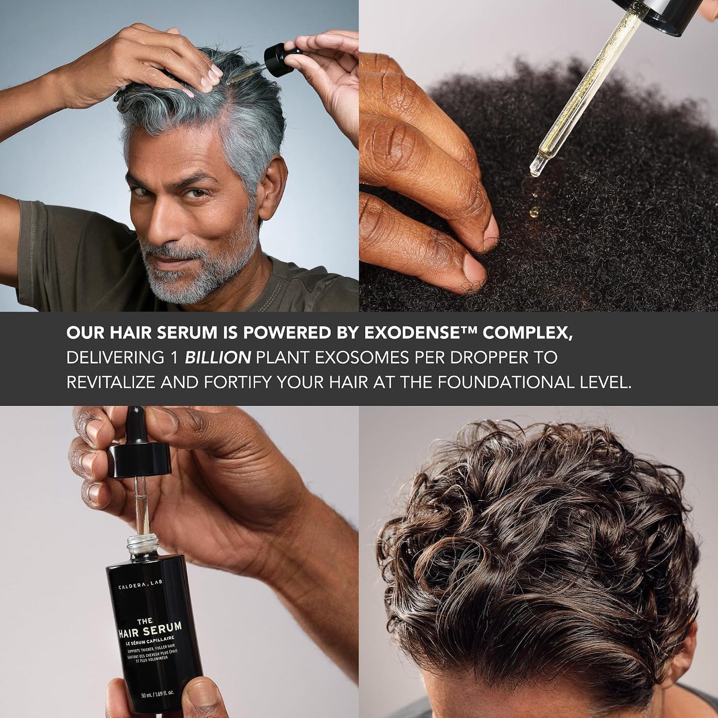 Caldera + Lab Hair Care System | Men’s Bundle for Healthier, Fuller Hair - Sulfate-Free Shampoo, Conditioner & Serum Set