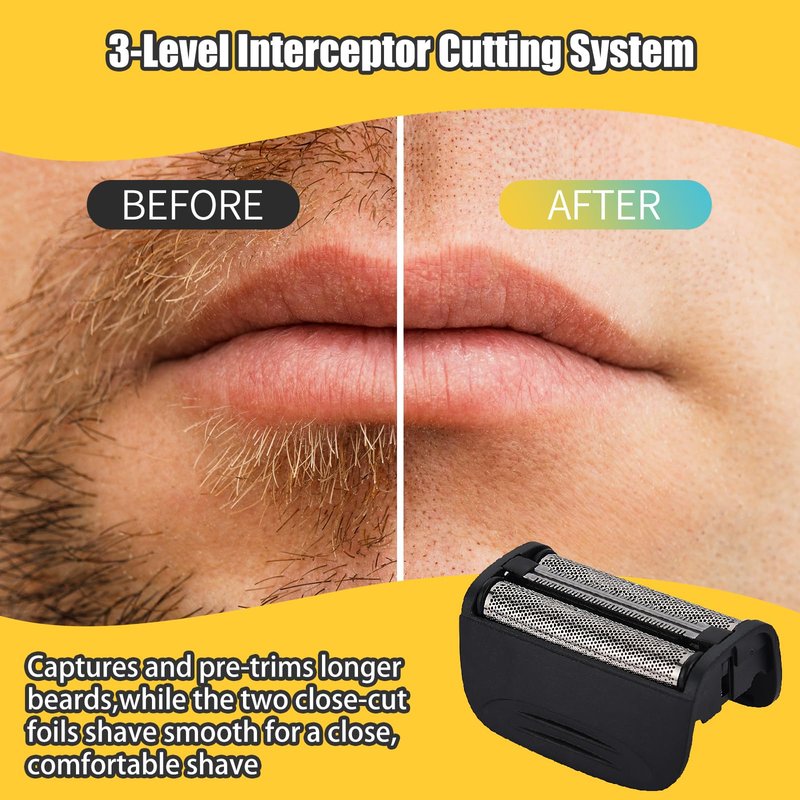 Replacement Head and Cutter Assembly Compatible with Remington PF7400, PF7500, and PF7600 Foil Shavers，2 PACK（White）