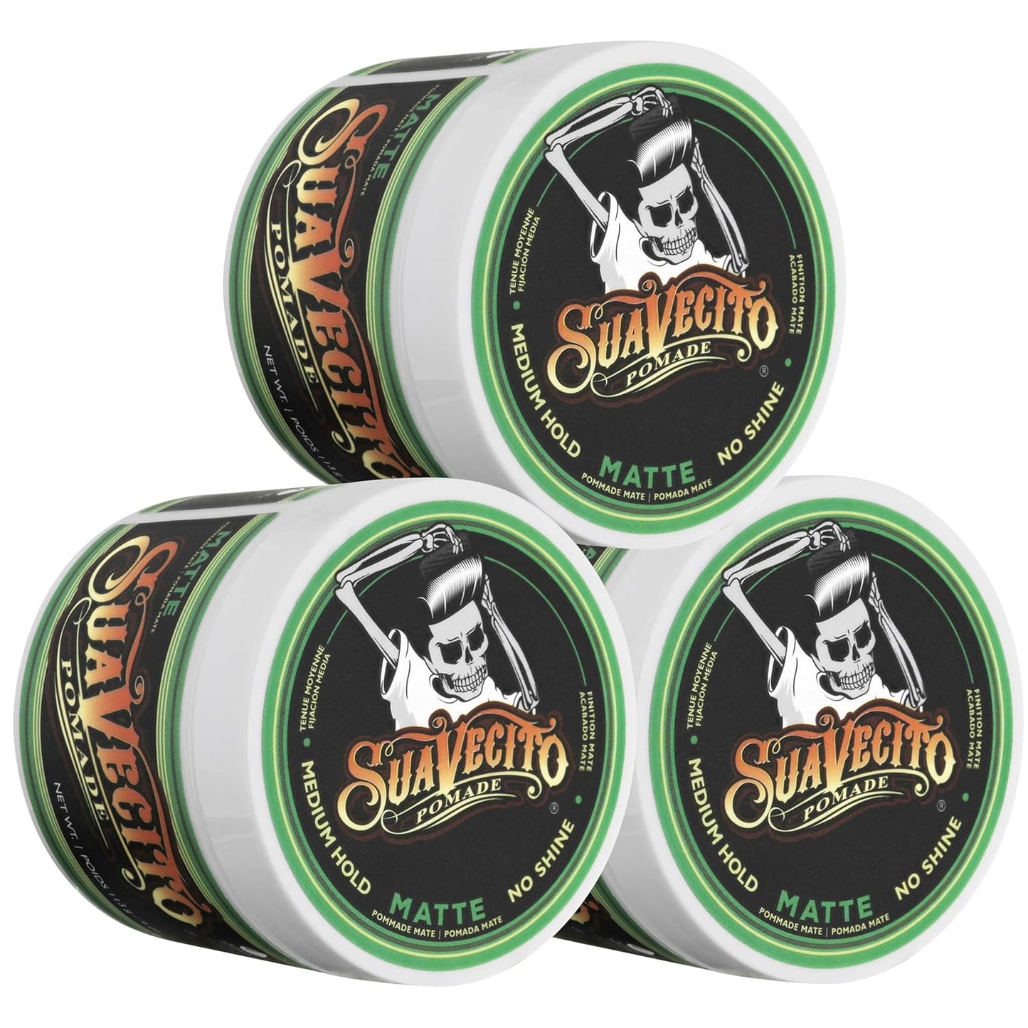 Suavecito Pomade - Matte Hair Paste For Men | Medium Hold, Shine-Free, 4 oz, 2 Pack