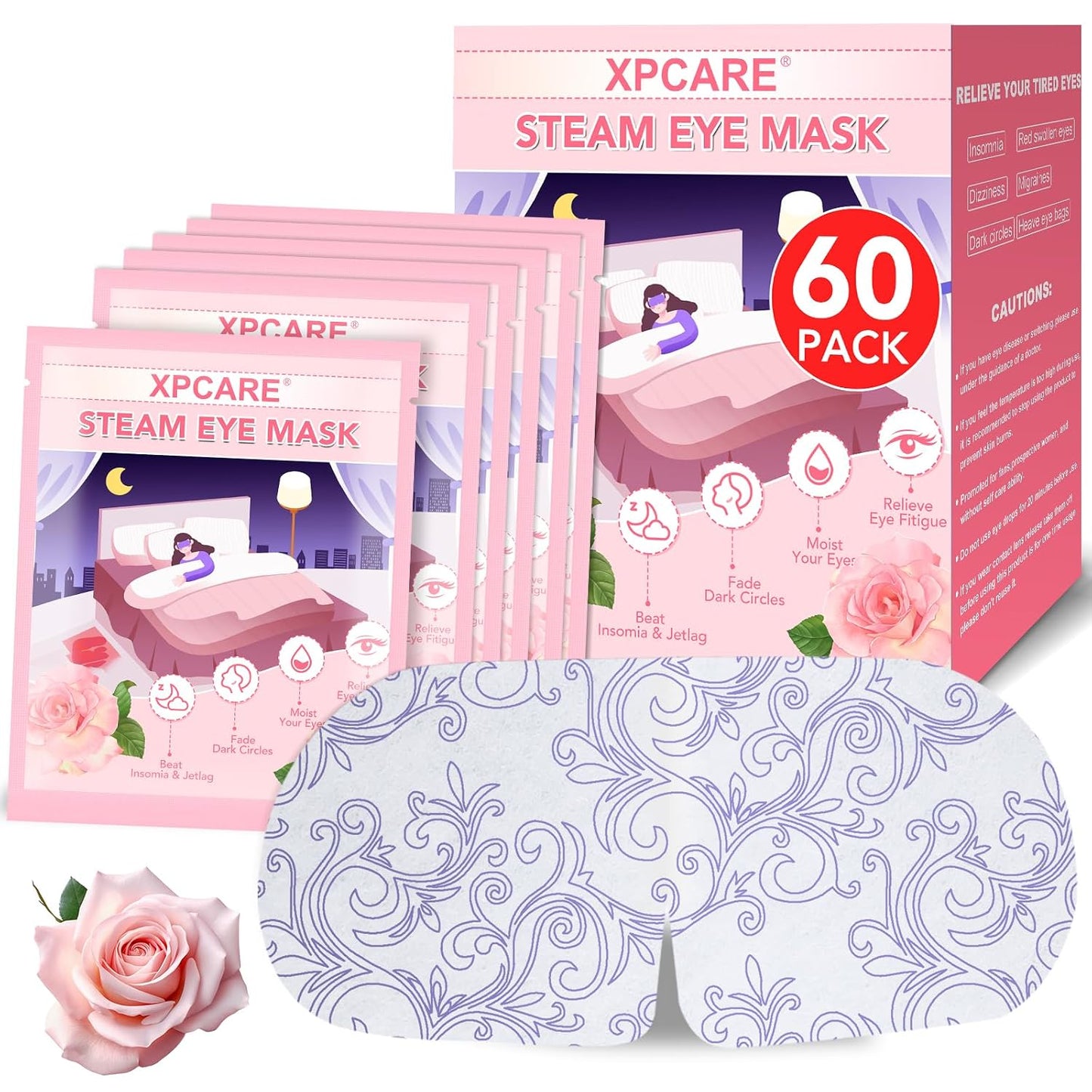 XPCARE Steam Eye Masks - 32 Pack Disposable Heated Eye Masks for Dry Eyes, Dark Circles & Puffy Eyes | Lavender Scent