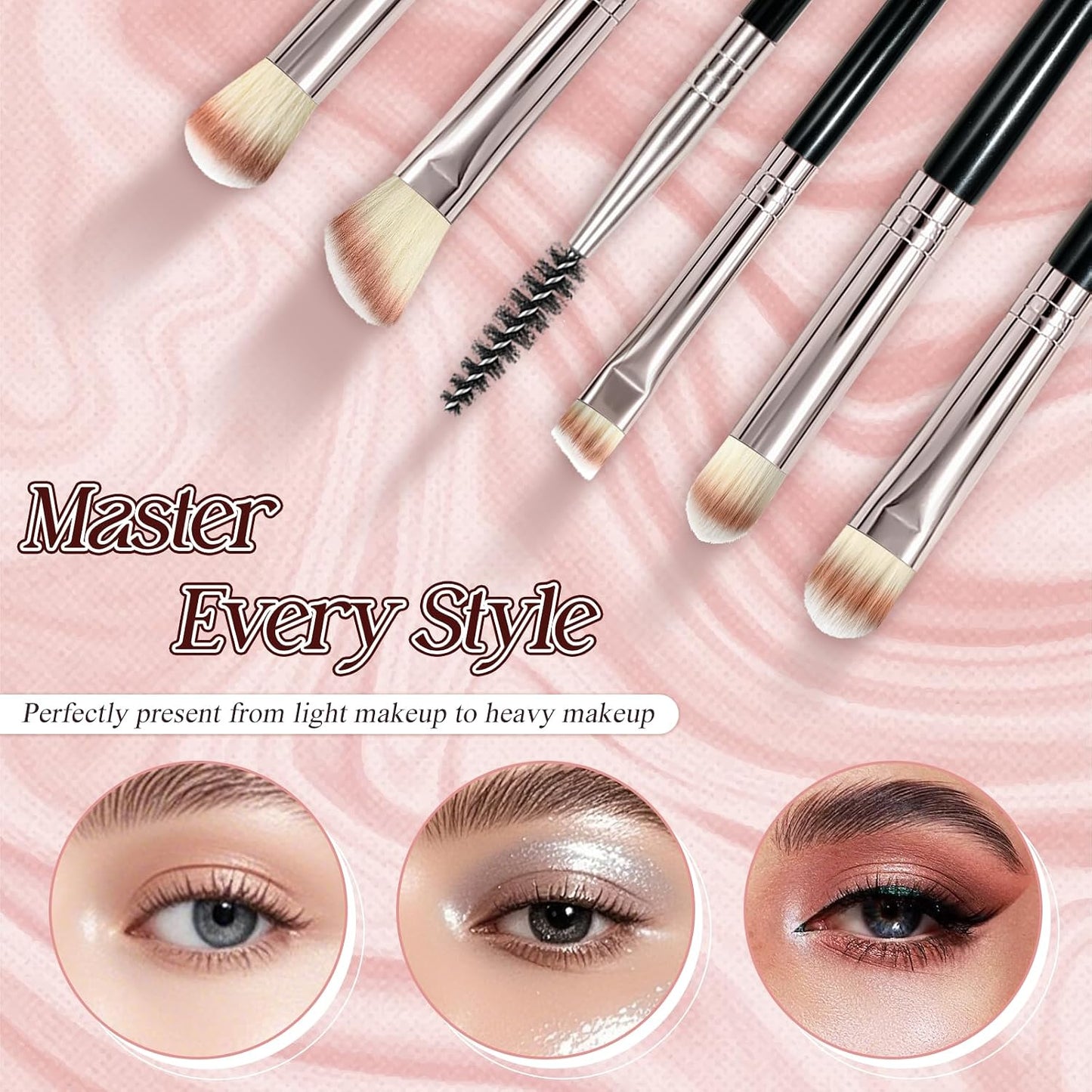 Premium Makeup Brush Set - 10 PCS Professional Synthetic Brushes for Blush, Eyeliner, Eyeshadow | Soft Hairs, Travel-Friendly (Black)