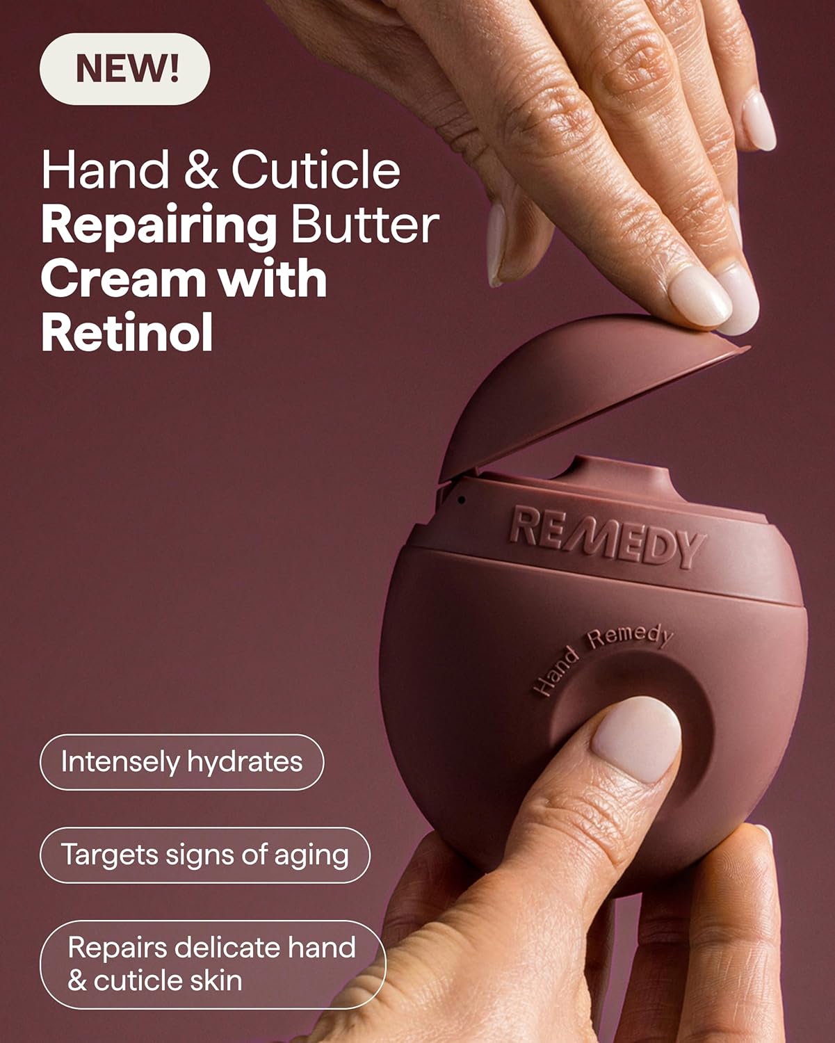 Retinol Hand and Cuticle Butter Cream - Anti-Aging Repair with Shea Butter & Ceramides | Fragrance-Free | 2.25 fl oz