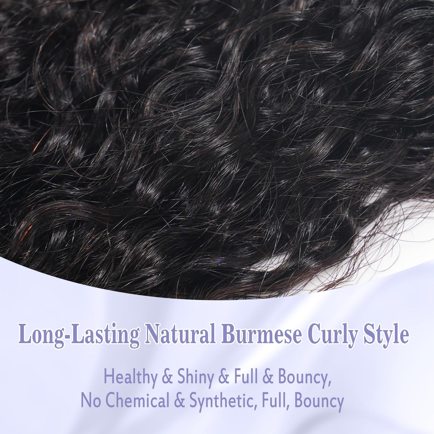 Burmese Curly Bundles Human Hair 20 22 24 Inchs 100% Unprocessed 3c4a Quick Weave Water Wave with Spiral Curly End Real Human Hair Extensions Natural Black