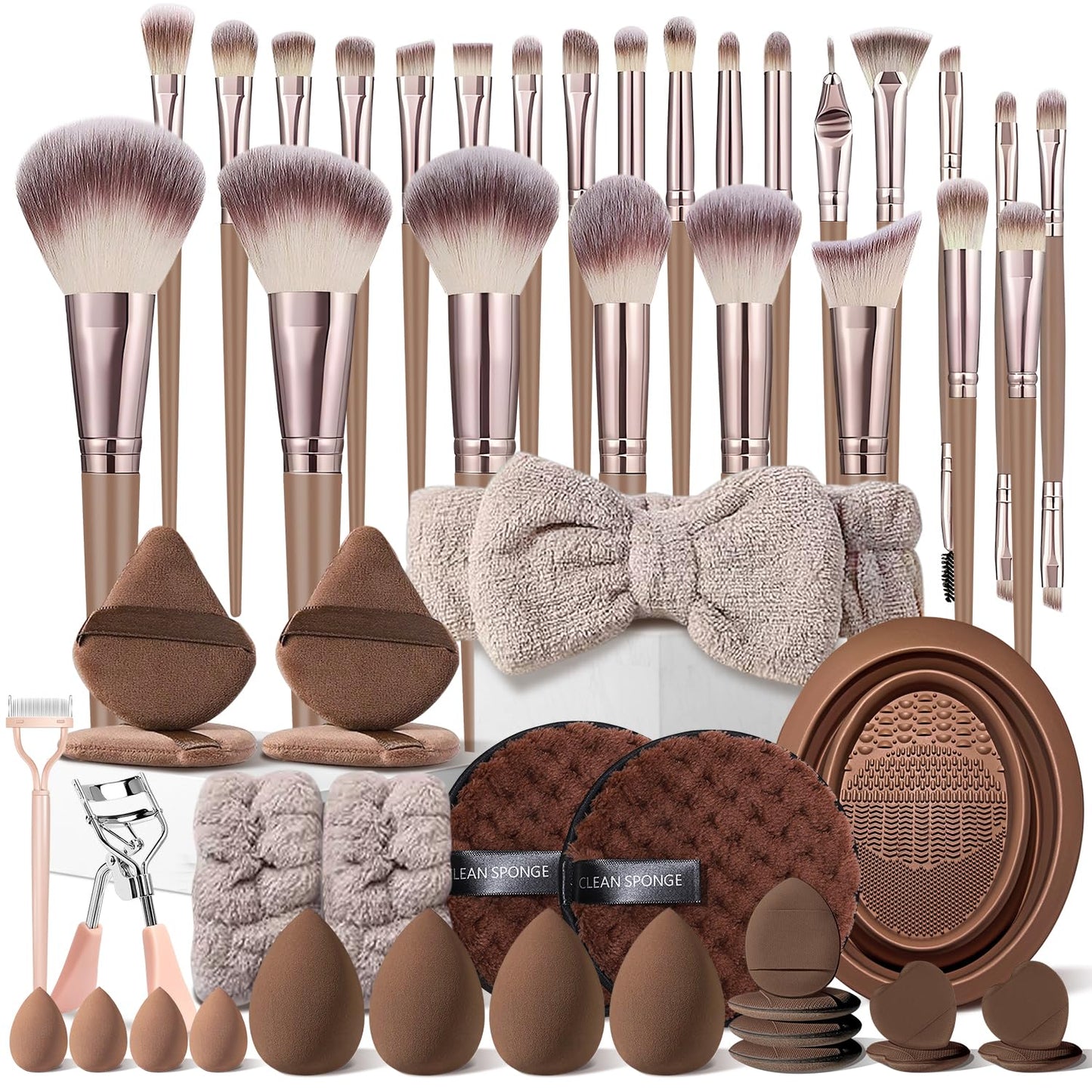 Professional Makeup Brush Set - 36 Pcs Black Makeup Brushes Kit for Face & Eyes | Multi-Functional Tools