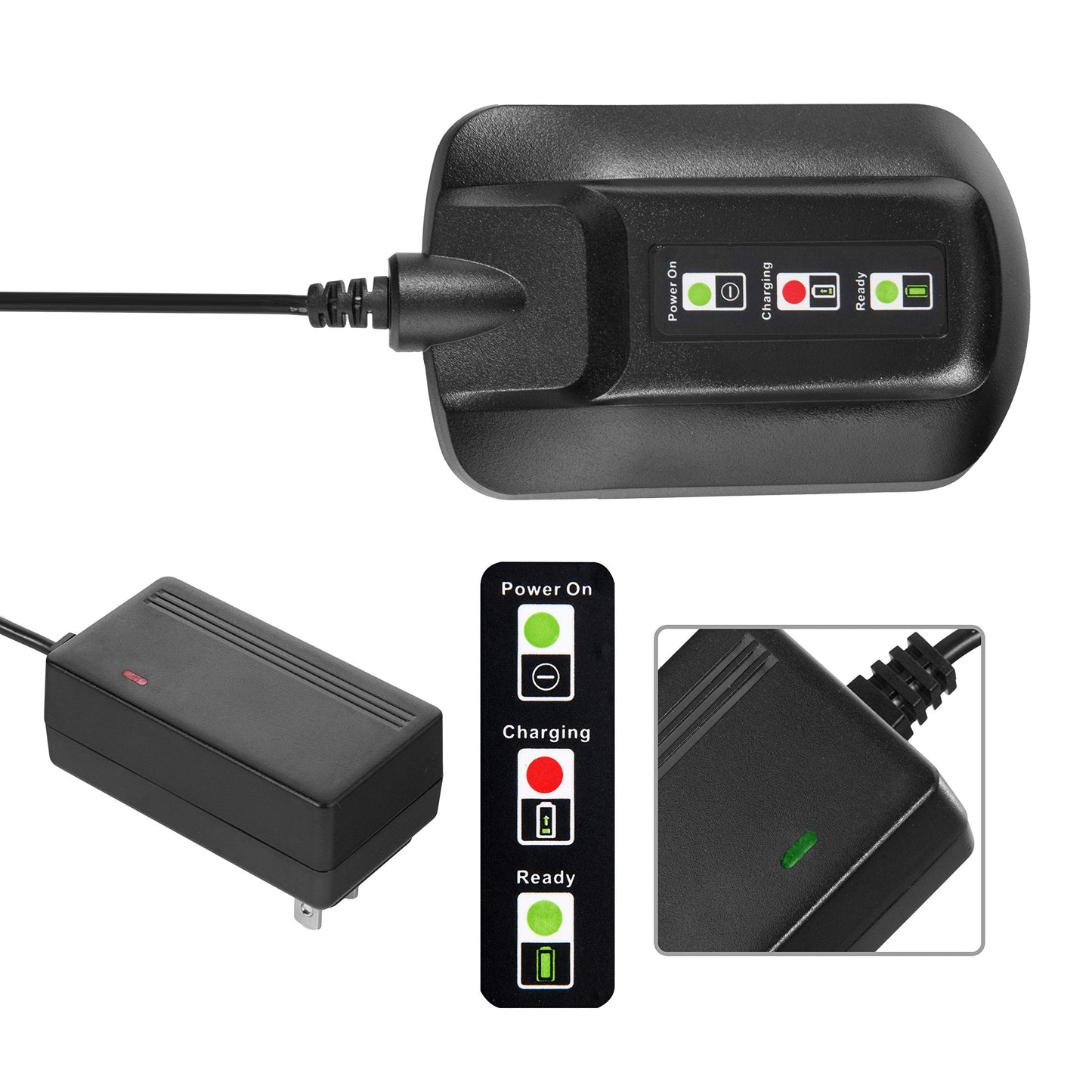 WA3742 Charger for 20V Lithium Battery WA3520 WA3525 WA3578, Cell9102 Replacement Worx Battery Charger 20V WA3732 WA3875 WA3881