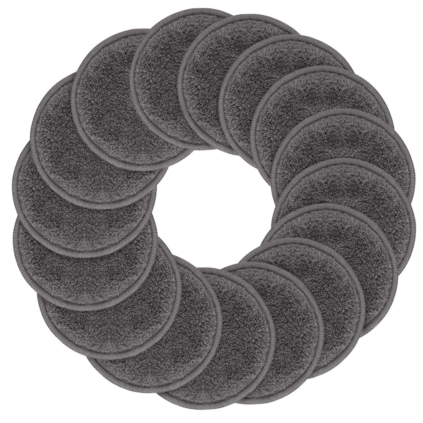 SUNLAND Reusable Makeup Remover Pads,Round 3.15inch,16 Pack,Darkgrey