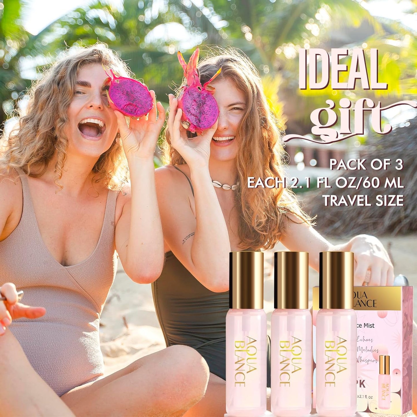 AQUA BLANCE Body Spray Set for Women - Travel Size 3-Pack | 60ml Each, 3 Unique Scents