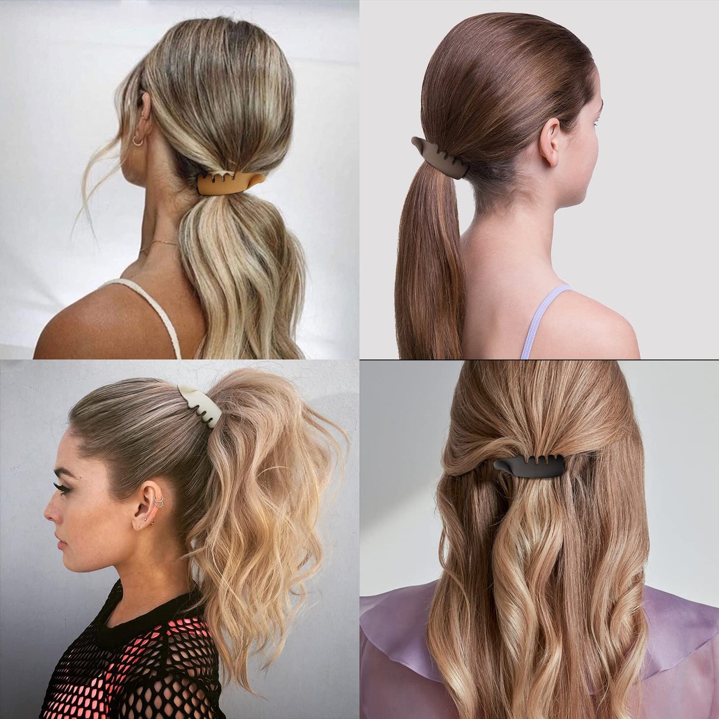 Hapdoo Hair Clips, 4Pcs Small Matte Banana Clips for High Ponytail, Mini Hair Jaw Clips Barrettes Styling Accessories for Thick Thin Hair Women Girls