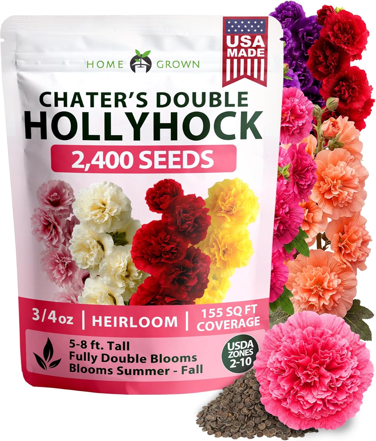 Zinnia Dahlia Seeds Pack - Non-GMO 524 Flower Seeds for Vibrant Pollinator Gardens | Easy-to-Grow Outdoor Blooms