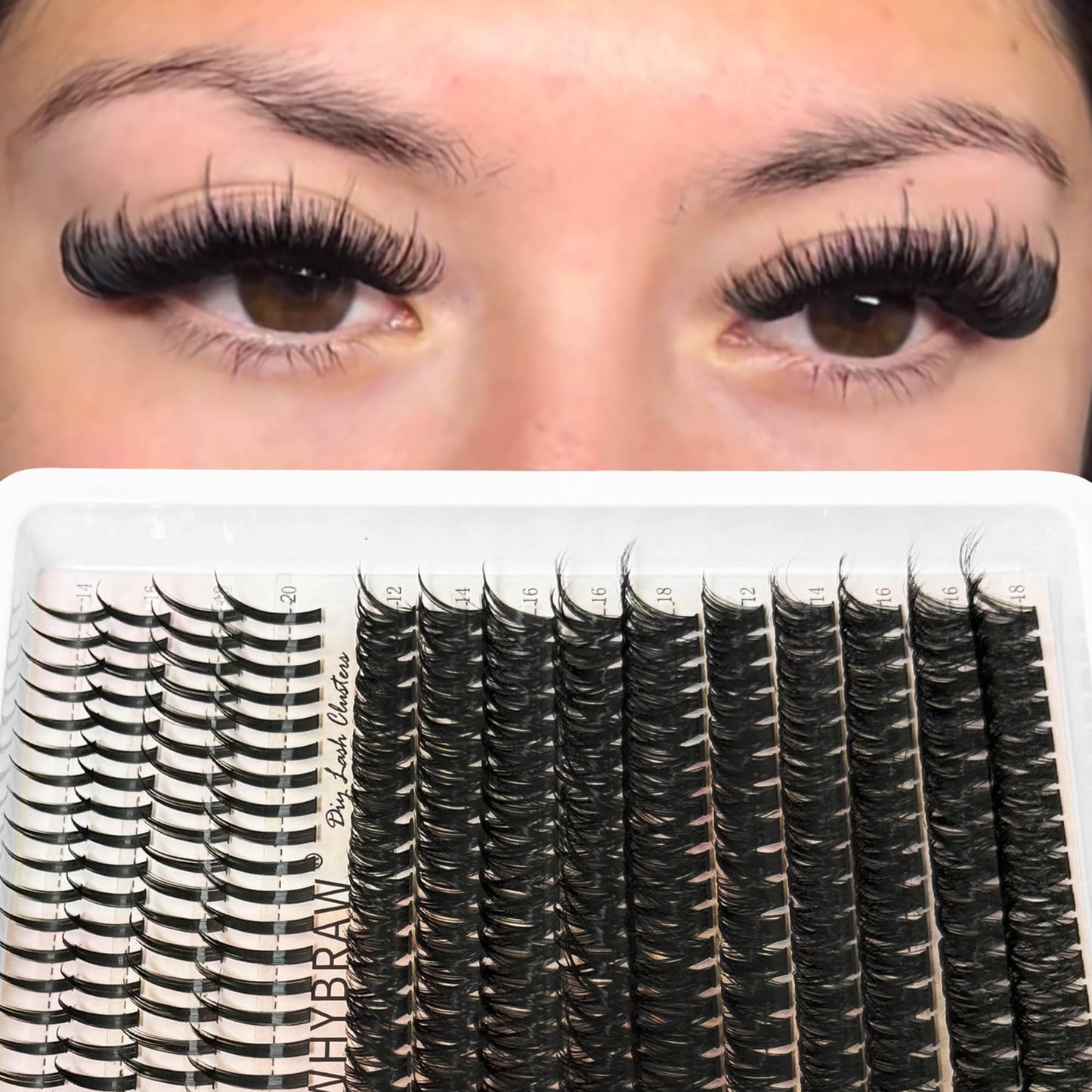 Lash Clusters with Spikes Eyelash Clusters D Curl Manga 60D 100D Long 12-20mm Wispy Volume Individual Lashes DIY Spiky Lash Extension Mega Extensions Thick Cluster Eyelash