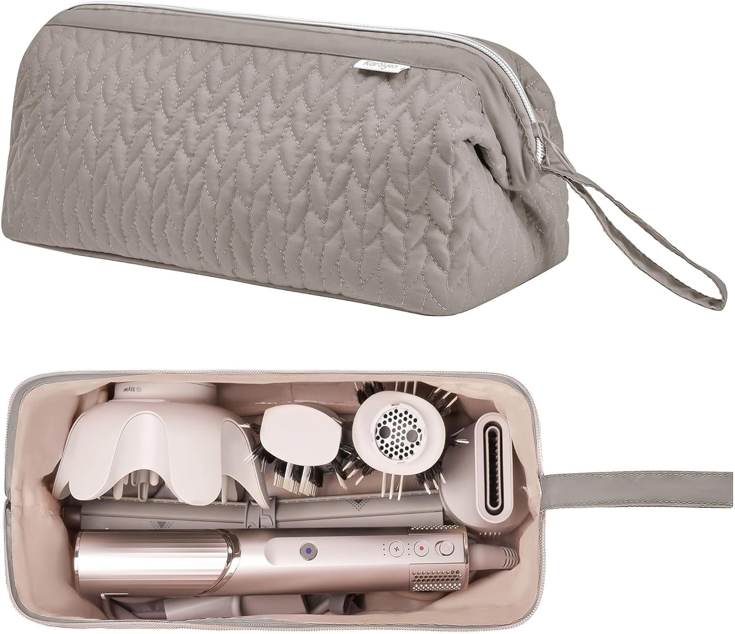 Dyson Airwrap Hair Dryer Case - Shark Flex Style Travel Organizer | Beige