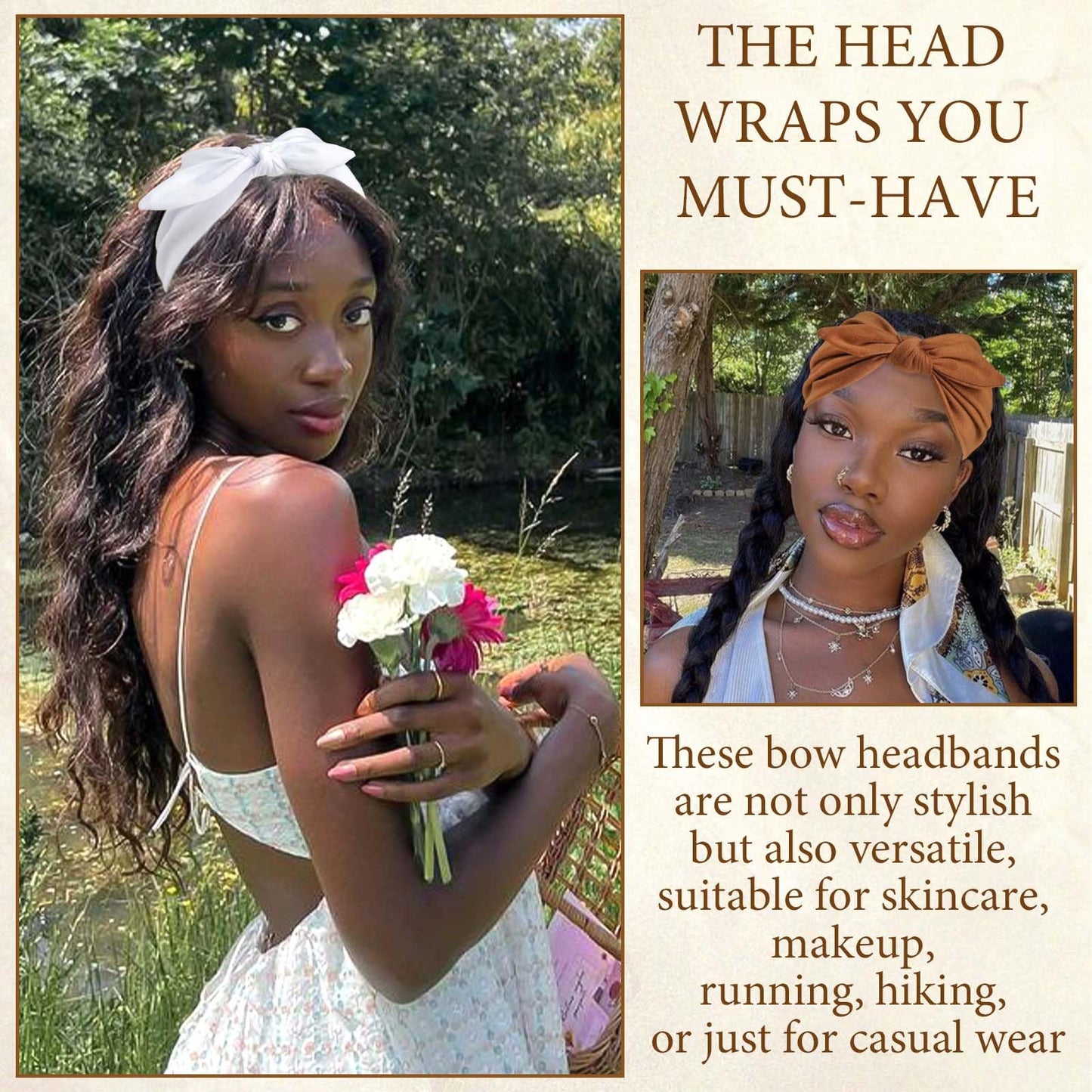 STGDAK Bow Headbands for Women Wide Headbands Elastic Headwraps Knotted Hairband Rabbit Ears Turban Headband Non Slip Boho Bandana Headband Cute Head Wraps Workout Yoga