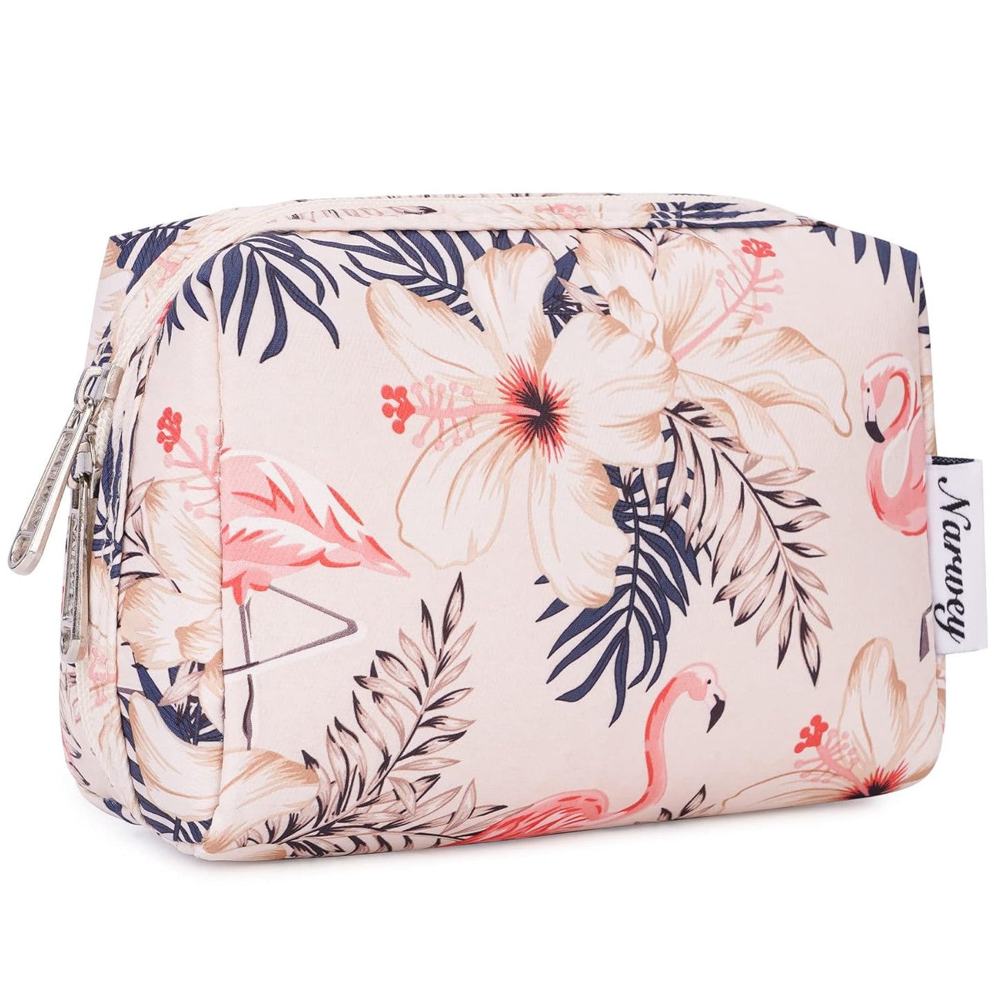 Checkered Makeup Bag - Travel Cosmetic Organizer with Compartments | Large Sky Blue Checkerboard