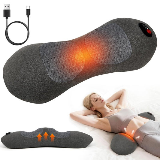 KITCADA Smooth Spine Triple Fusion Back Massager with Heat - Sciatica Pain Relief & Spine Decompression Device, Deep Tissue Massager for Lower Back Pain, Office Chair and Home Use