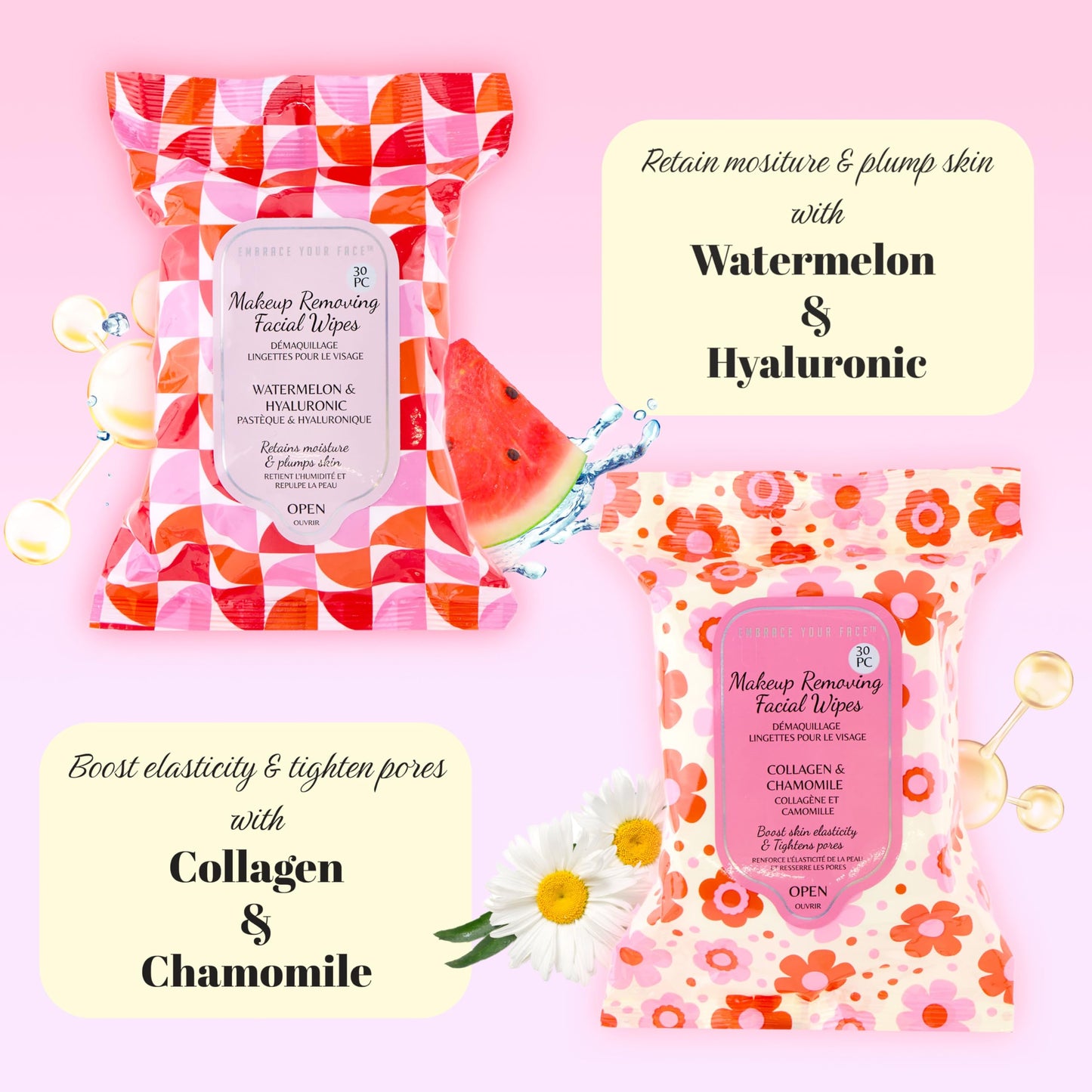 120pc Makeup Removal Wipes Variety Set | 4-Pack Active Botanicals Makeup Remover Facial Cleansing Towelettes with Hyaluronic Acid, Collagen, Retinol, & Rose Water