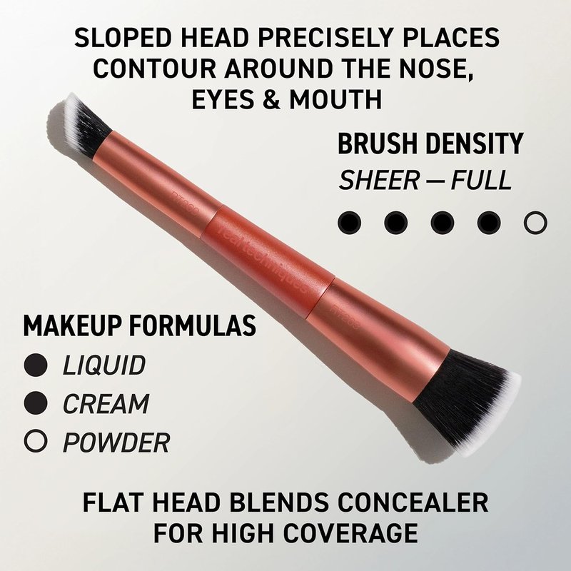 Real Techniques Big Blends Brush Set - 6-Piece Makeup Brush & Puff Kit for Foundation, Concealer, Powder | Travel-Friendly, Vegan