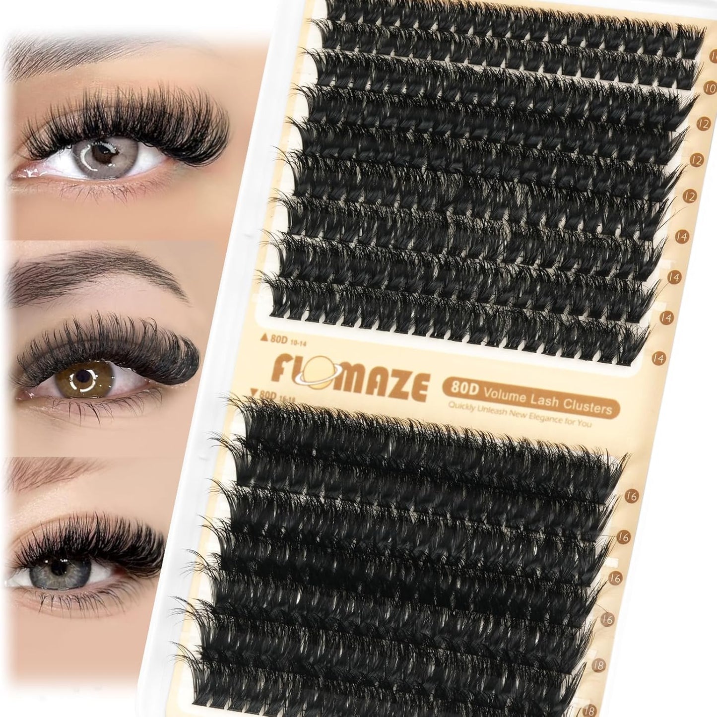 Lash Clusters - 30D to 100D Wispy Eyelash Extensions | DIY Natural Look, 8-16mm, 708 Pcs D Curl