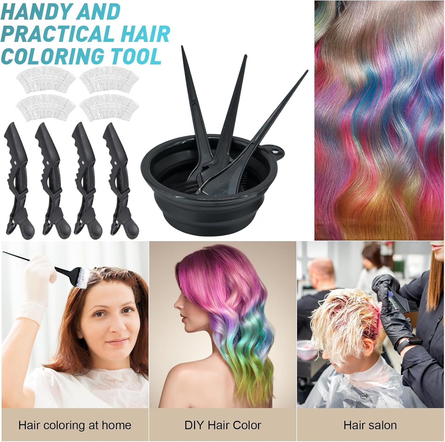 Xarchy 12 Pcs Hair Bleach Kit - Professional Hair Coloring Set with Brush, Bowl & Clips | Perfect for Home Highlights