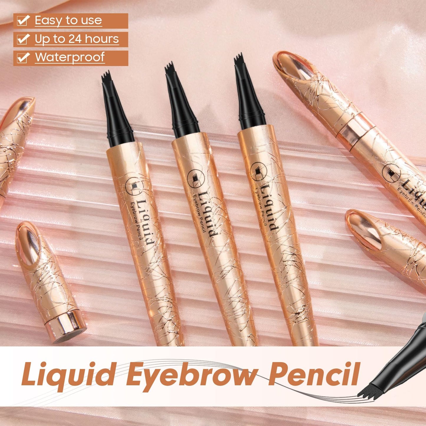 Eyebrow Pen Eye Brow Pencil 4D Microblading Waterproof Dark Brown