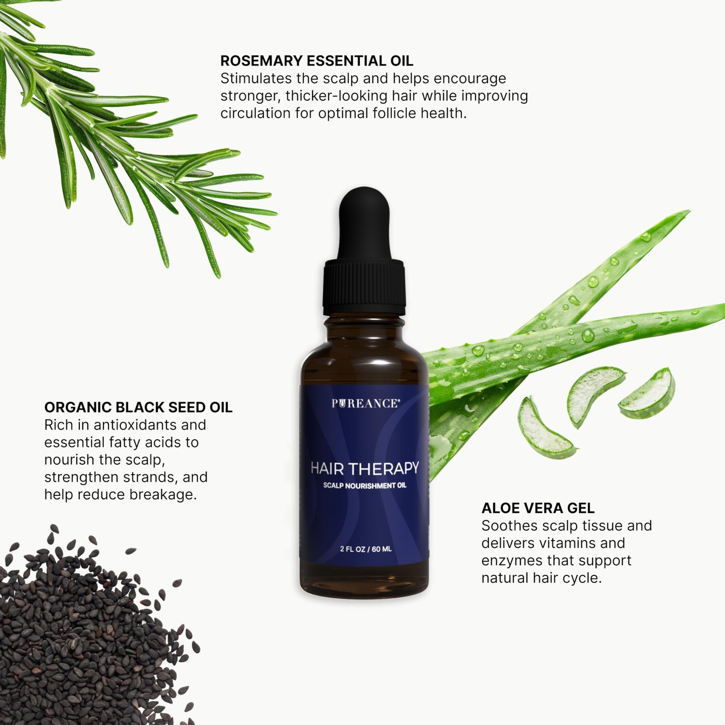 PUREANCE Hair Therapy - Hair Growth Oil for Dry & Frizzy Hair