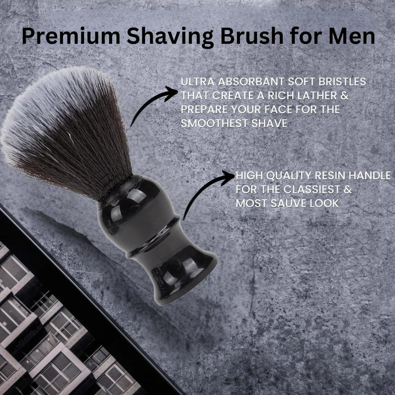 Premium Badger Shaving Brush for Men – Soft Bristles & Wood Handle | Perfect Shaving Cream Brush for Wet Shave | Luxury Gift for Men, Dad & Boyfriend, Black