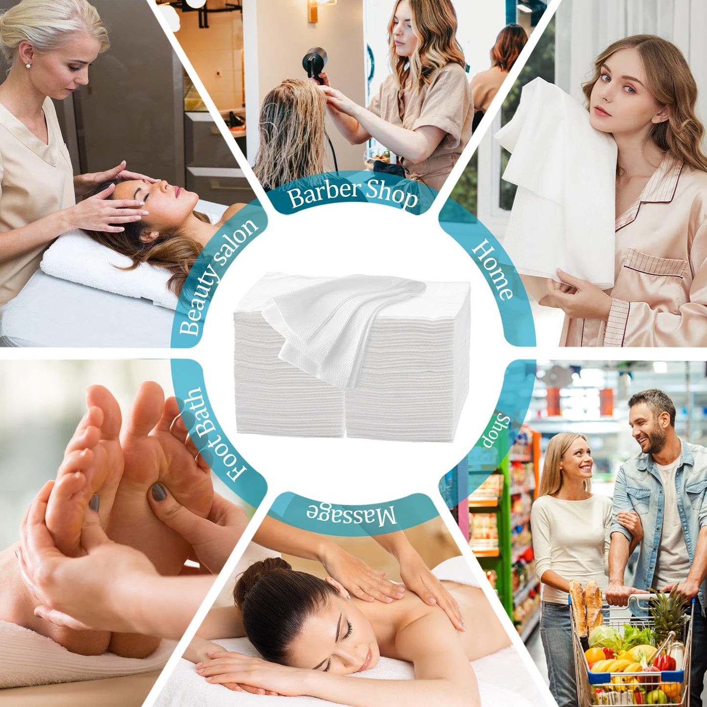 Tvvcalk Premium Disposable Towel, 100 PCS Ultra Soft, Quick Dry Disposable Hair Towels Spa Salon Towel, Portable Body Towels Disposable for Massage Beauty Hotel Camping Travel Gym 28 x 12 inch