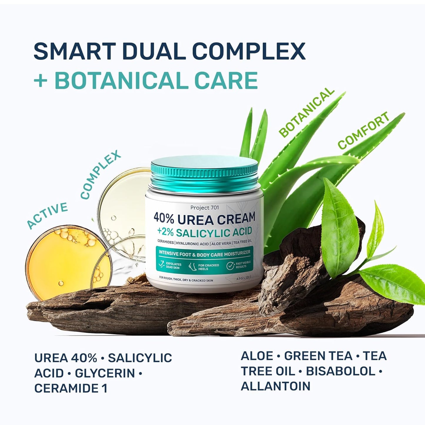 Urea Cream 40% for Feet - Maximum Strength Exfoliating Foot Lotion with Salicylic Acid | 4.3 oz