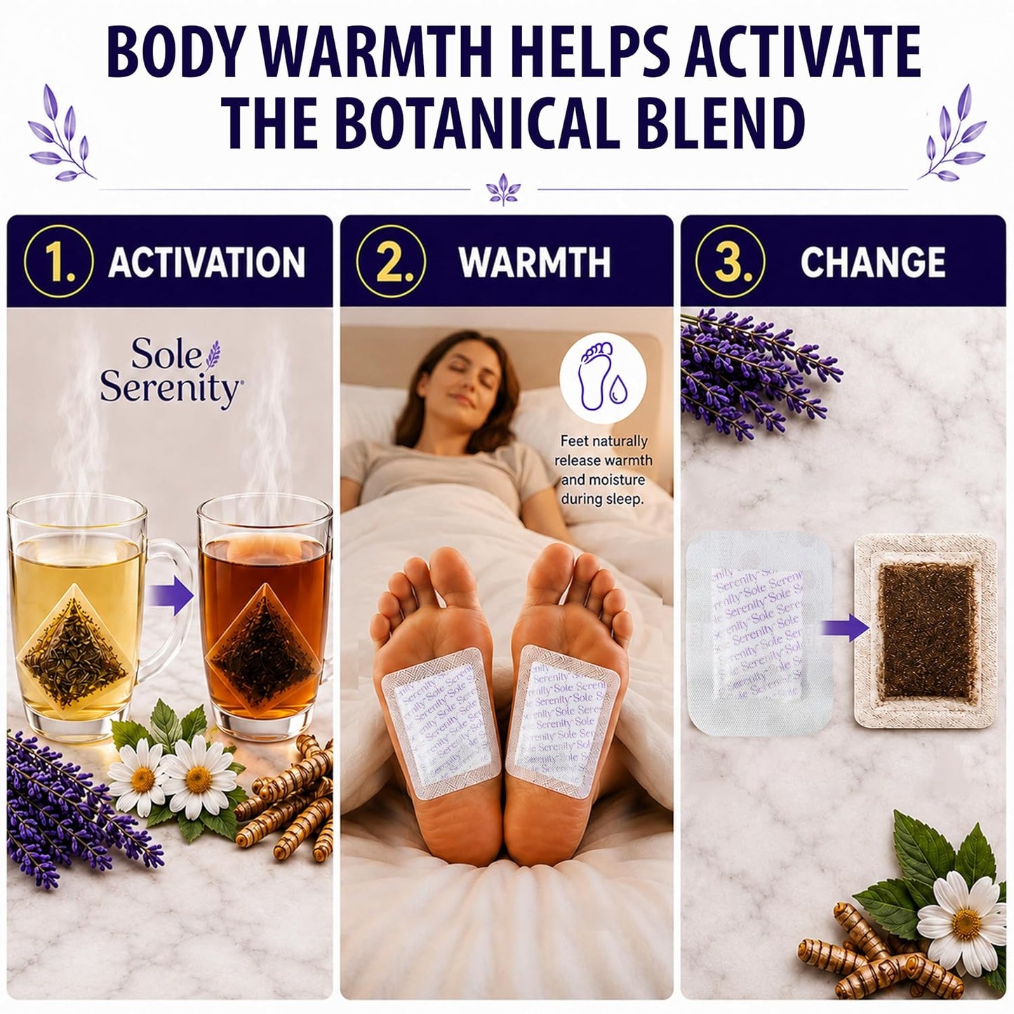 Good Night Foot Pads - Herbal Blend for Achy Feet Relief | No Prep Required