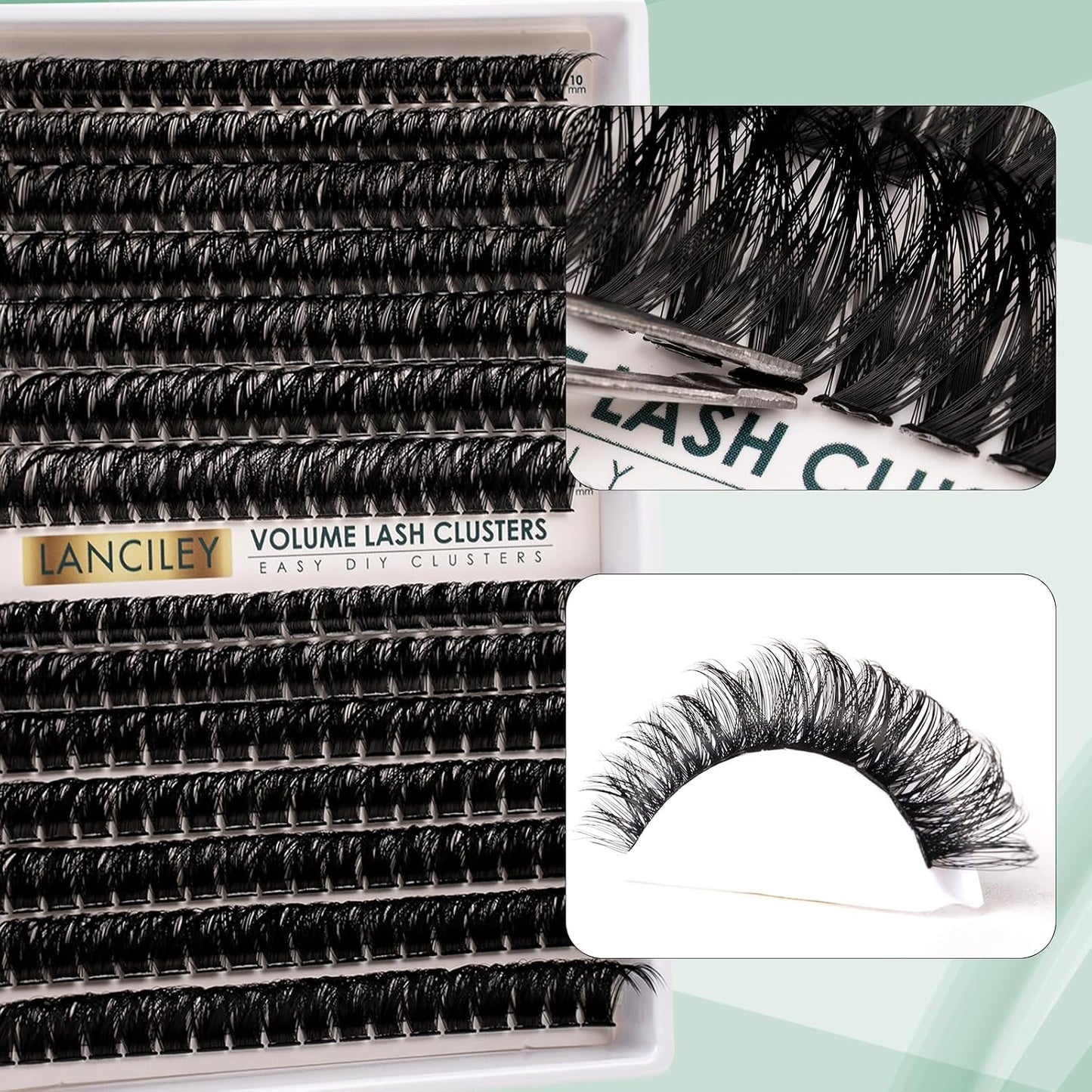 Eyelash Clusters Kit - 80D & 100D Thick Volume Lashes | 10-18mm DIY Individual Extensions with Bond & Seal