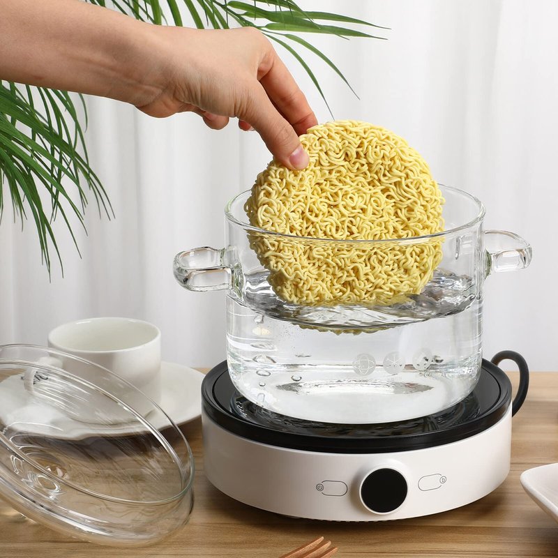 Simmer Pot for Stove Potpourri, Glass Potpourri Tea Pot with Lid for Stove, 1900ml 66 Oz Clear Cooking Saucepan Household Cereal Bowls Soup Saucepan Transparent Large Home Our Place Cookware