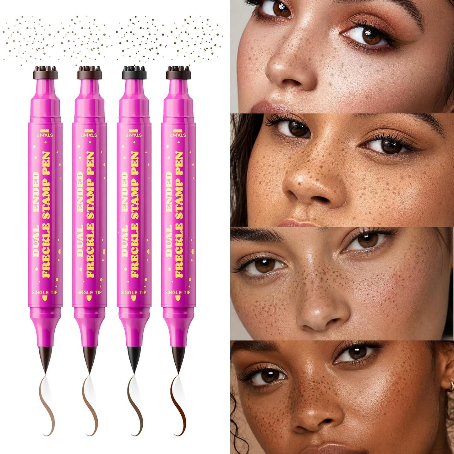 Freckle Stamp Pen - Dual-Ended Waterproof Makeup Tool for Realistic Faux Freckles | Soft Warm Brown